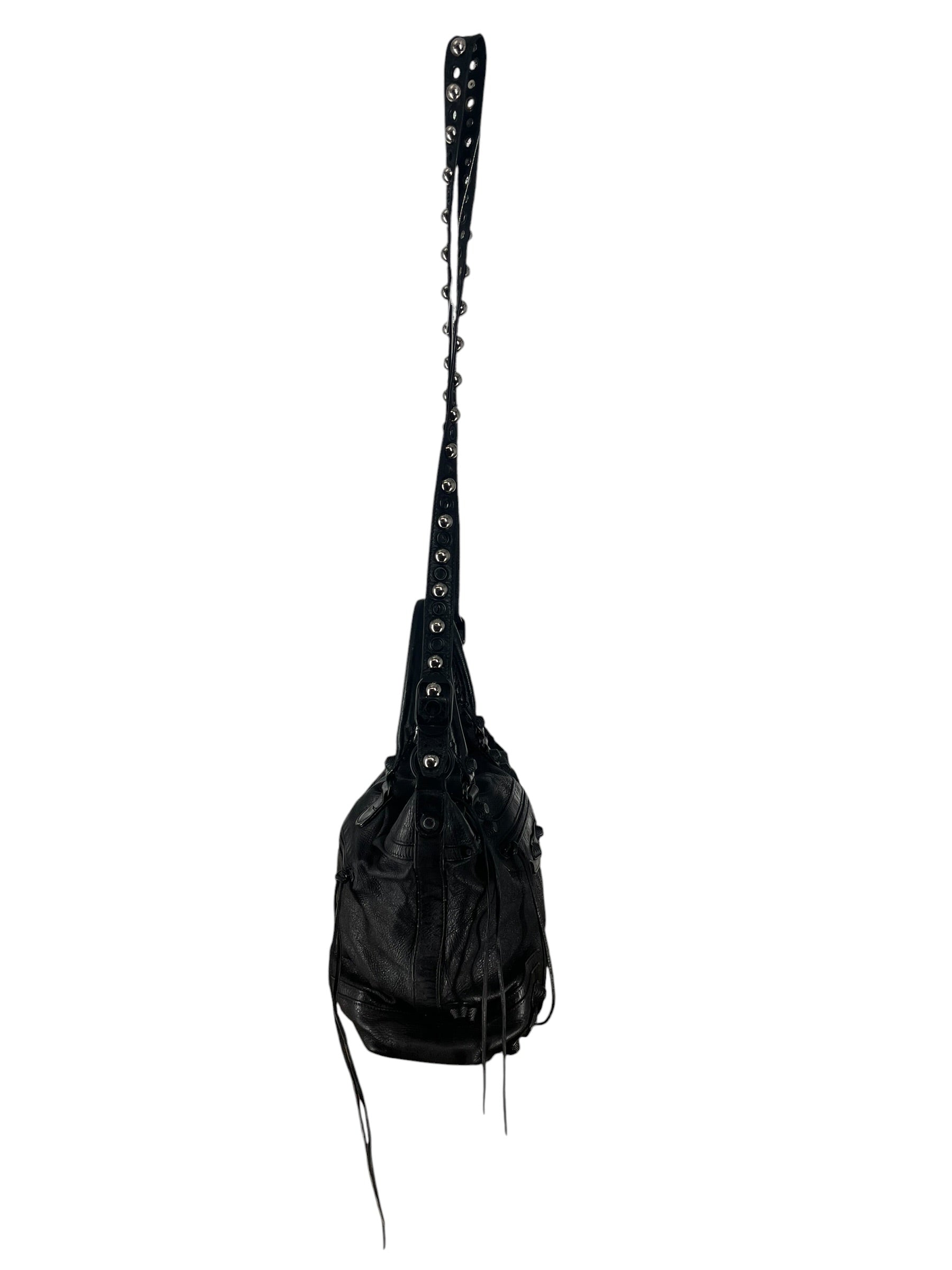 BALENCIAGA/Bag/Leather/BLK/BLK CITY BAG WITH STRAPS view 8