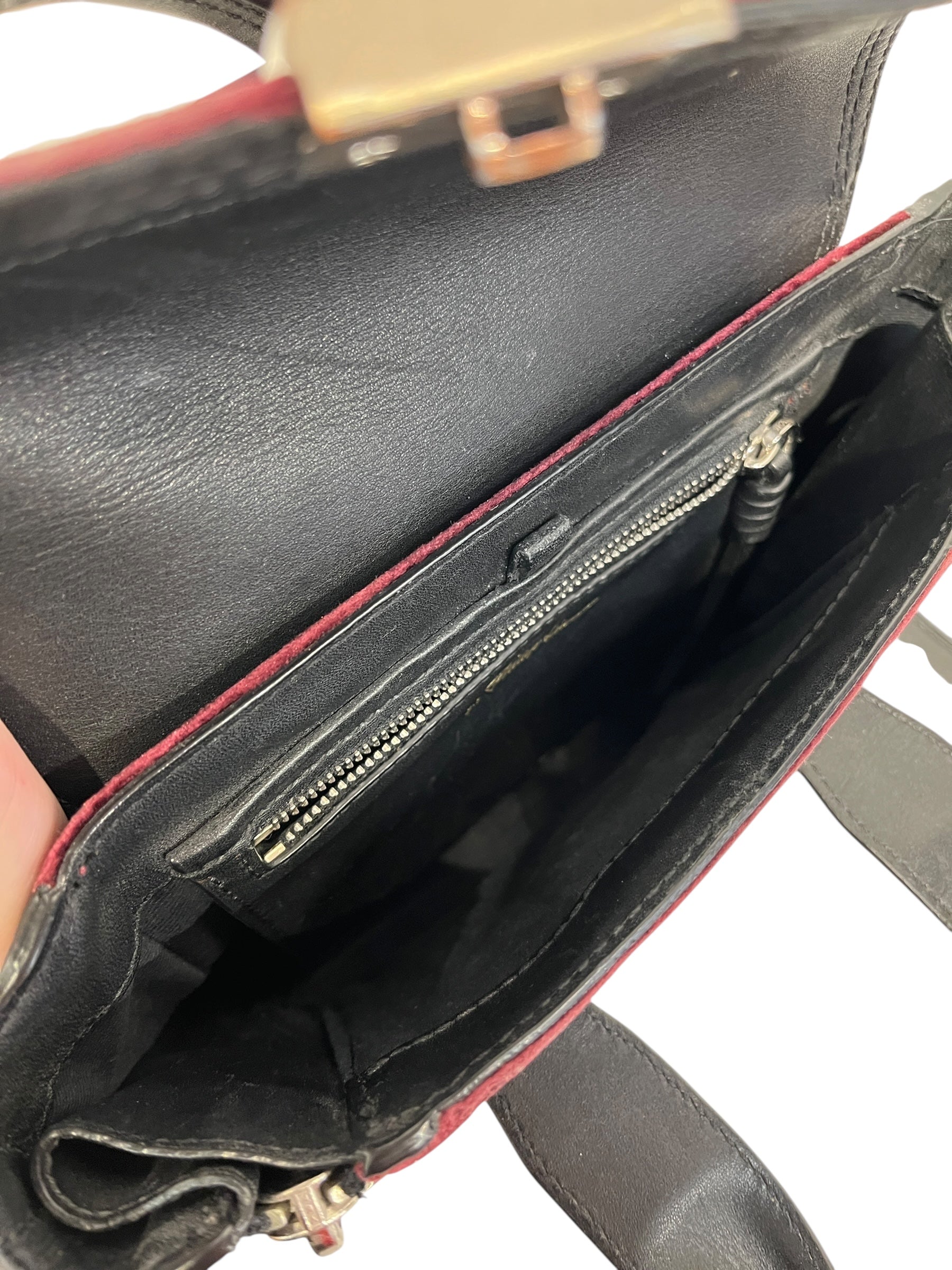 3.1 phillip lim/Cross Body Bag/Border/Leather/BLK/BRUGUNDY MDDLE VELOUR view 6