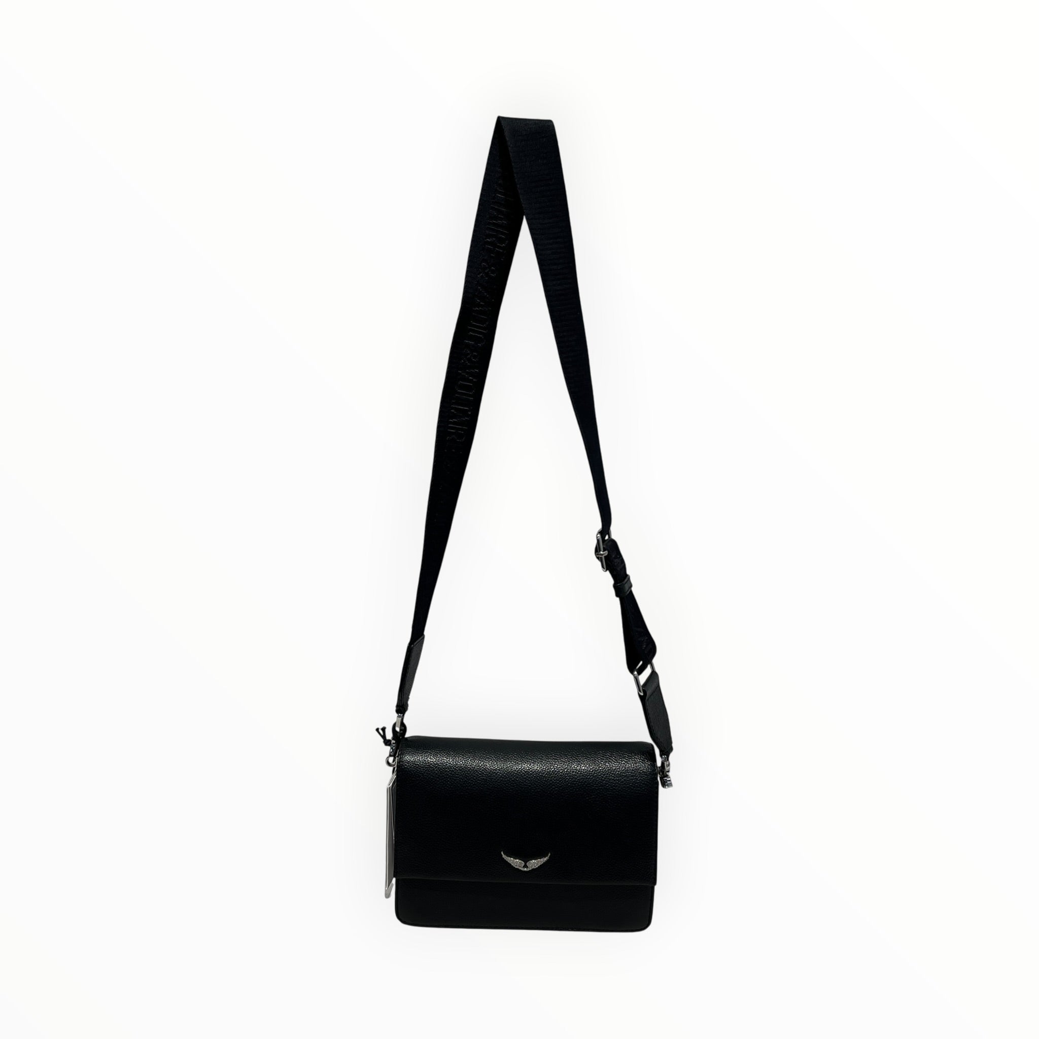 Zadig&Voltaire/Cross Body Bag/Leather/BLK/silver wings view 1