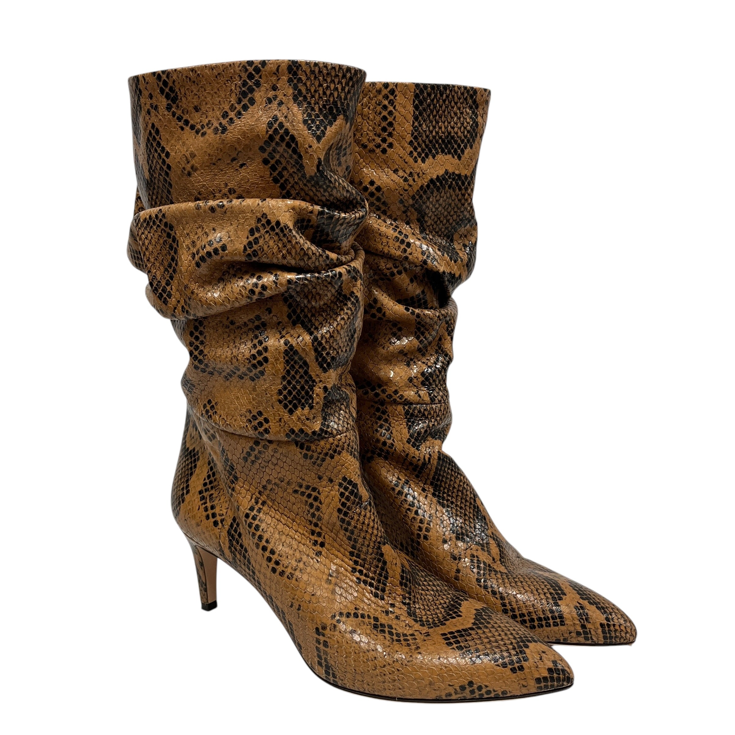 PARIS TEXAS/Boots/EU 38.5/Animal Pattern/CML/SLOUCHY BOOT- COGNAC PYTHON view 1