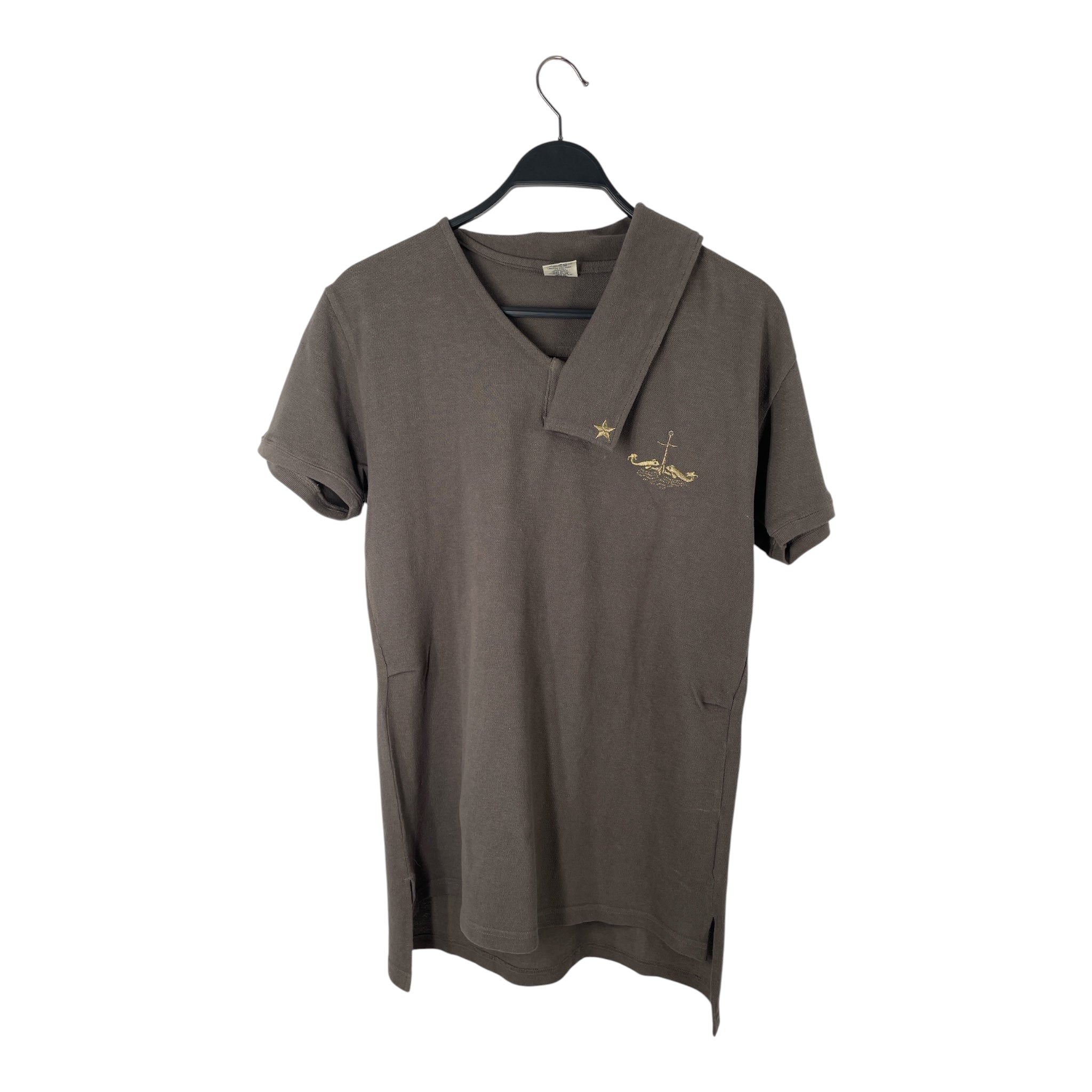 KAPITAL/T-Shirt/3/Cotton/BRW/HALF COLLAR/STAR EMBROIERED view 1