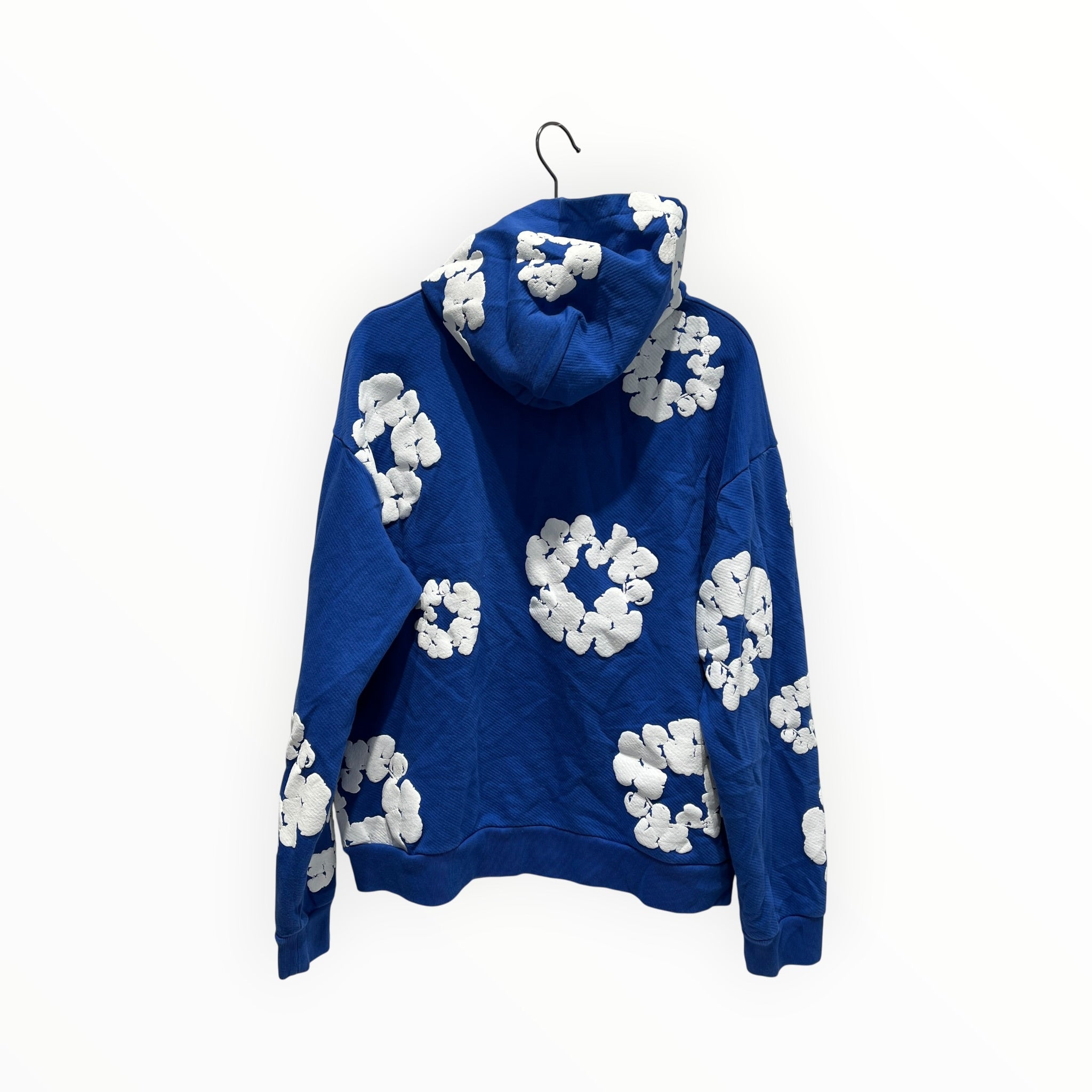 DENIM TEARS/Hoodie/L/Cotton/BLU/white flowers view 2