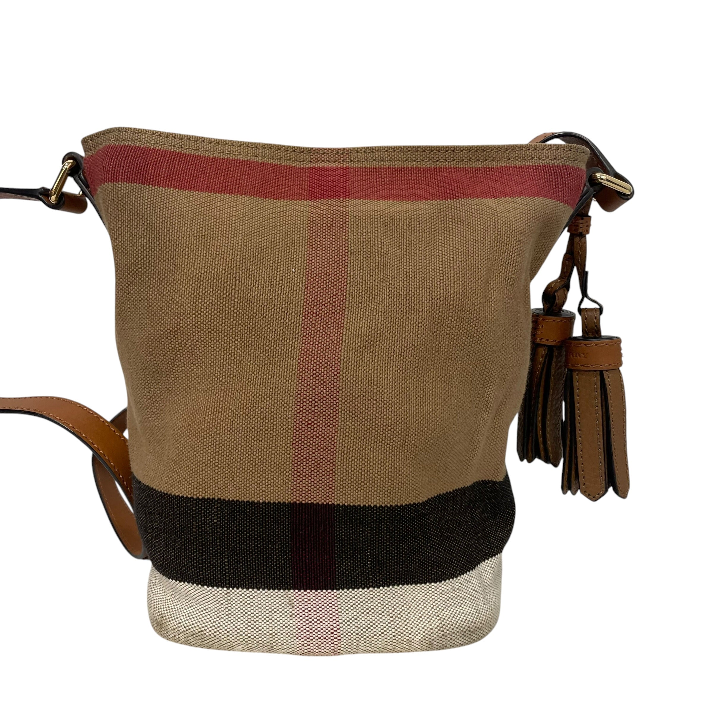 BURBERRY/Cross Body Bag/Plaid/Cotton/BRW/MINI ASHBY CHECK BUCKET BAG view 2