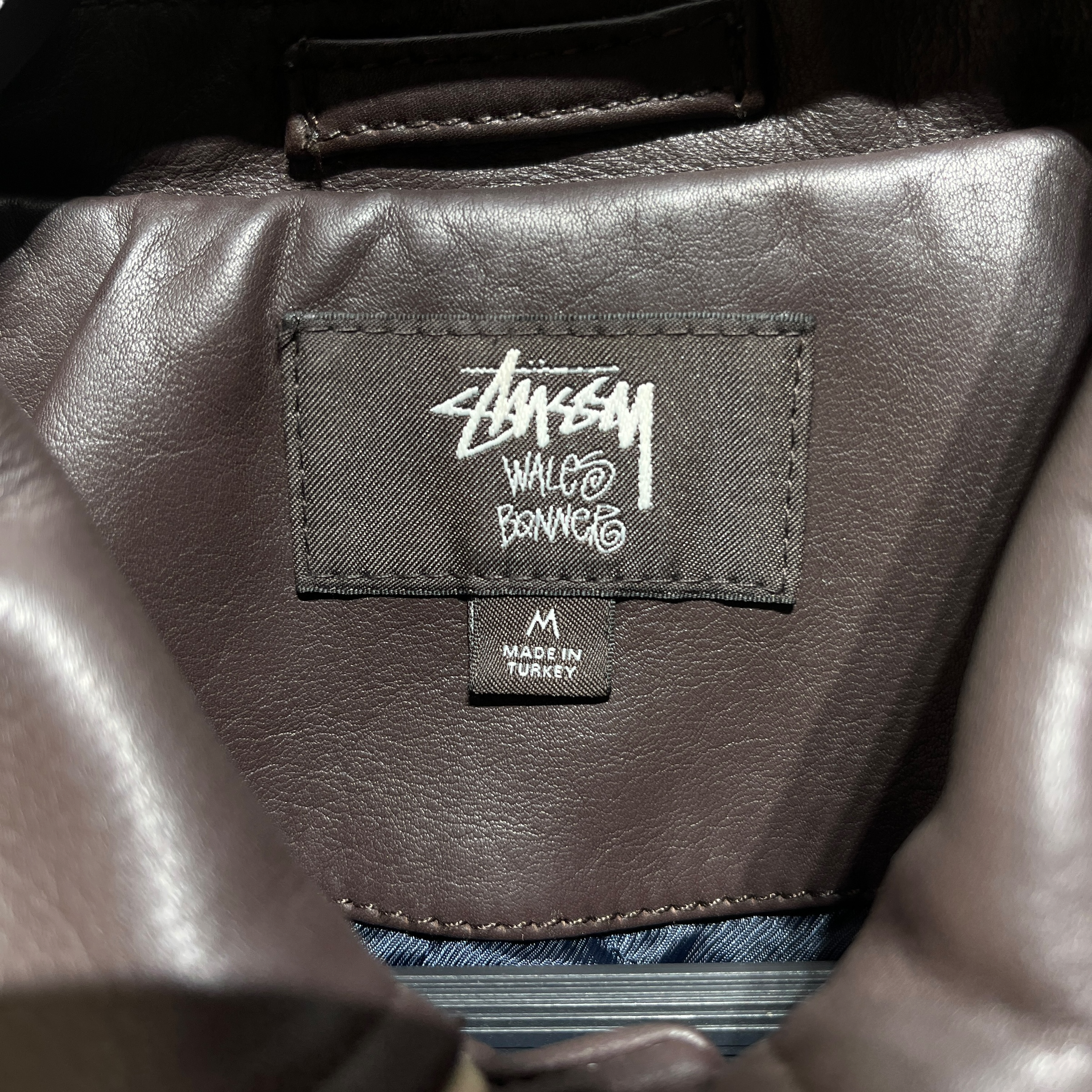 STUSSY/WALES BONNER/Leather Jkt/M/Leather/BRW/Lambskin Teddy Jacket view 3