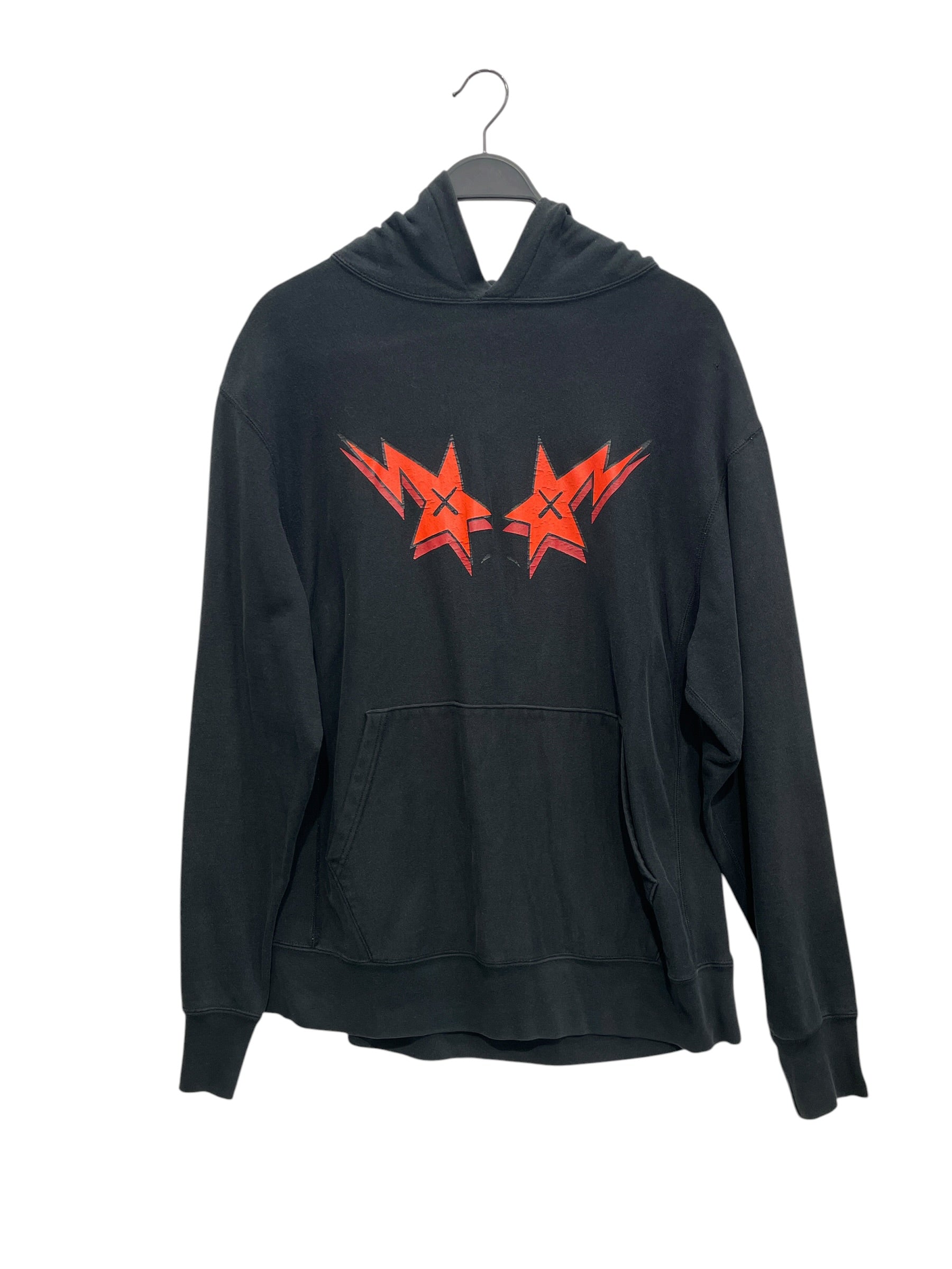 A BATHING APE/KAWS/Hoodie/L/Graphic/Cotton/BLK/Pullover/RED STA* X EYES FRONT GRAPH view 1