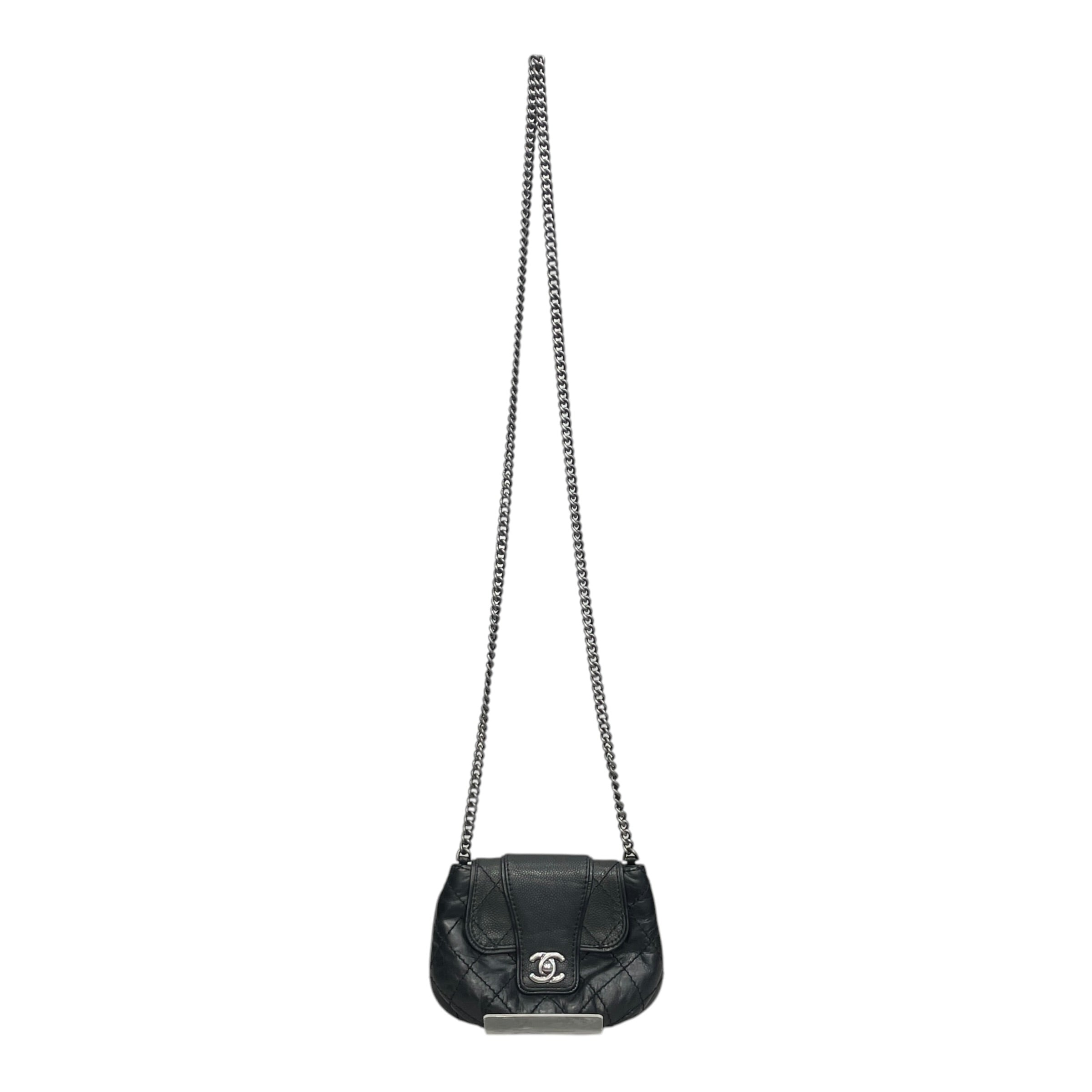 CHANEL/Cross Body Bag/Leather/BLK/MINI BUBBLE CROSSBODY BAG view 1