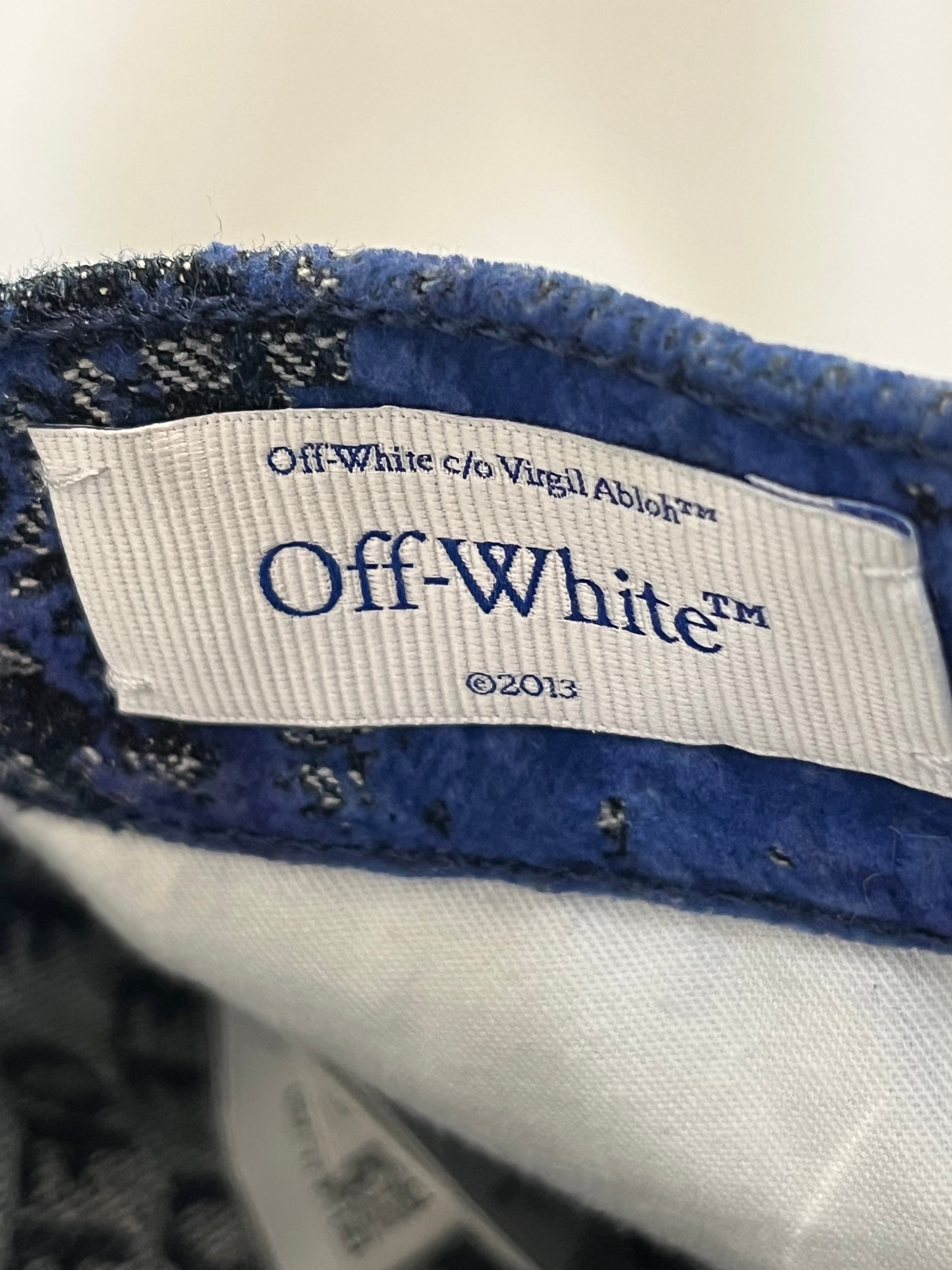 OFF-WHITE/Straight Pants/34/Cotton/BLU/Button Fly/All Over Print/OMYA177 jacquard jeans view 3