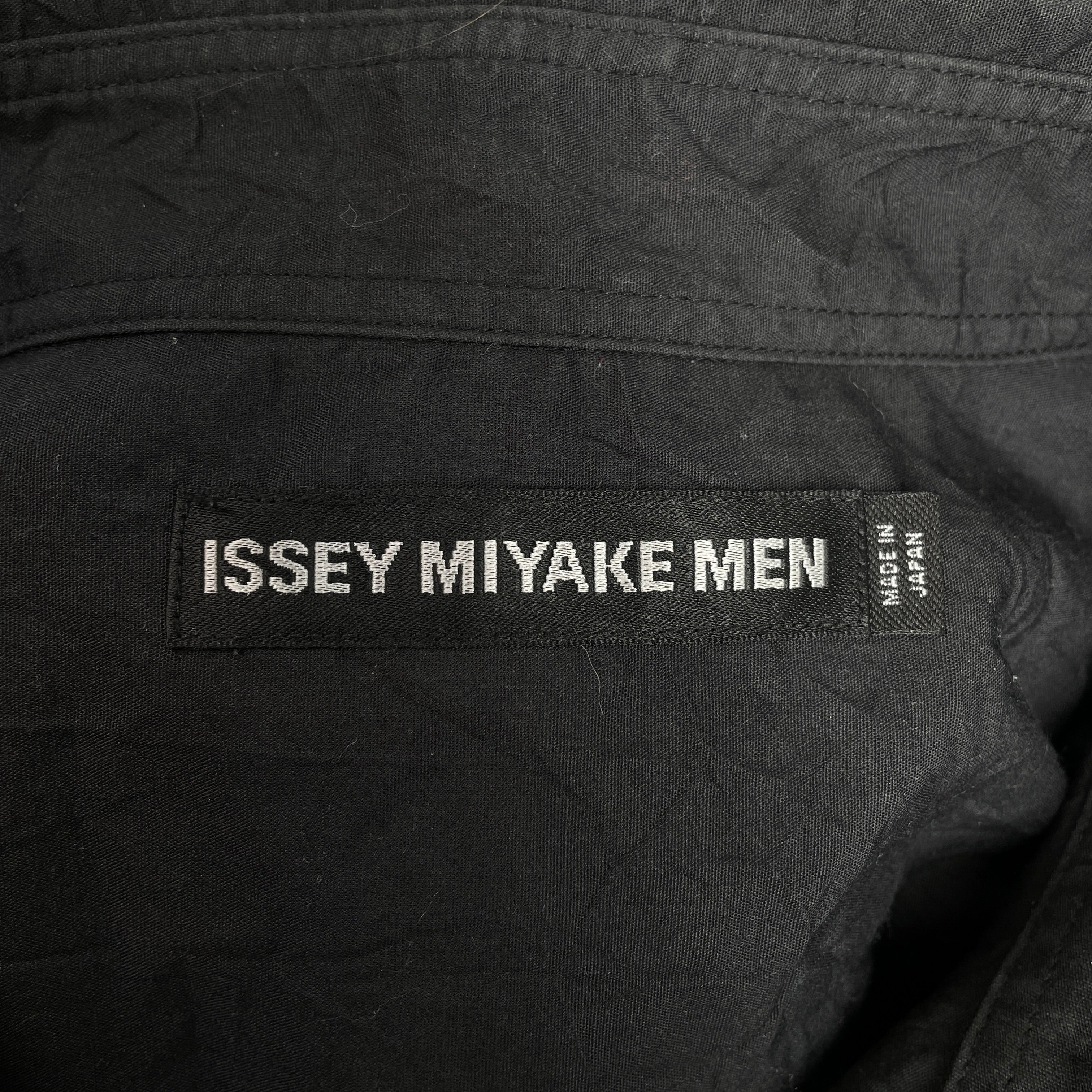 ISSEY MIYAKE MEN/LS Shirt/4/Cotton/BLK/All Over Print/GREY DYE SCRUNCH BLACK view 3