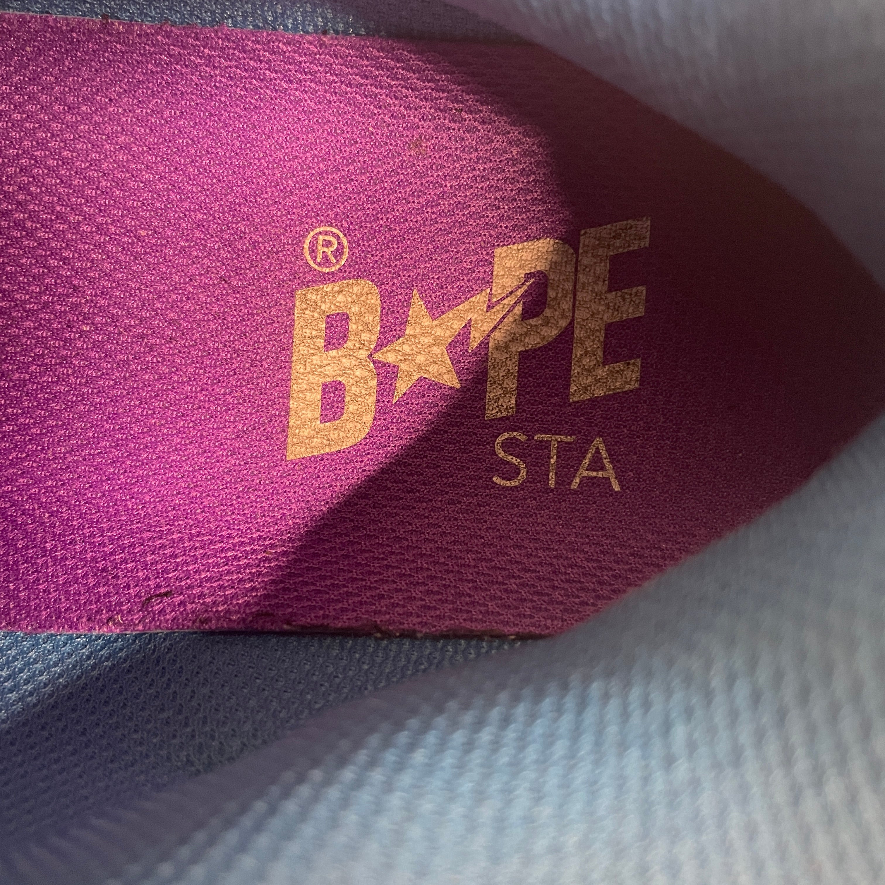A BATHING APE/Low-Sneakers/US 9.5/Cotton/GRY/BAPE-STA#2/GRY/PRPL/BLU INNER view 3