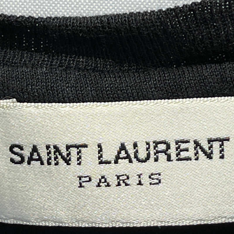 SAINT LAURENT/T-Shirt/XS/Graphic/Cotton/BLK/vampire fangs lips
