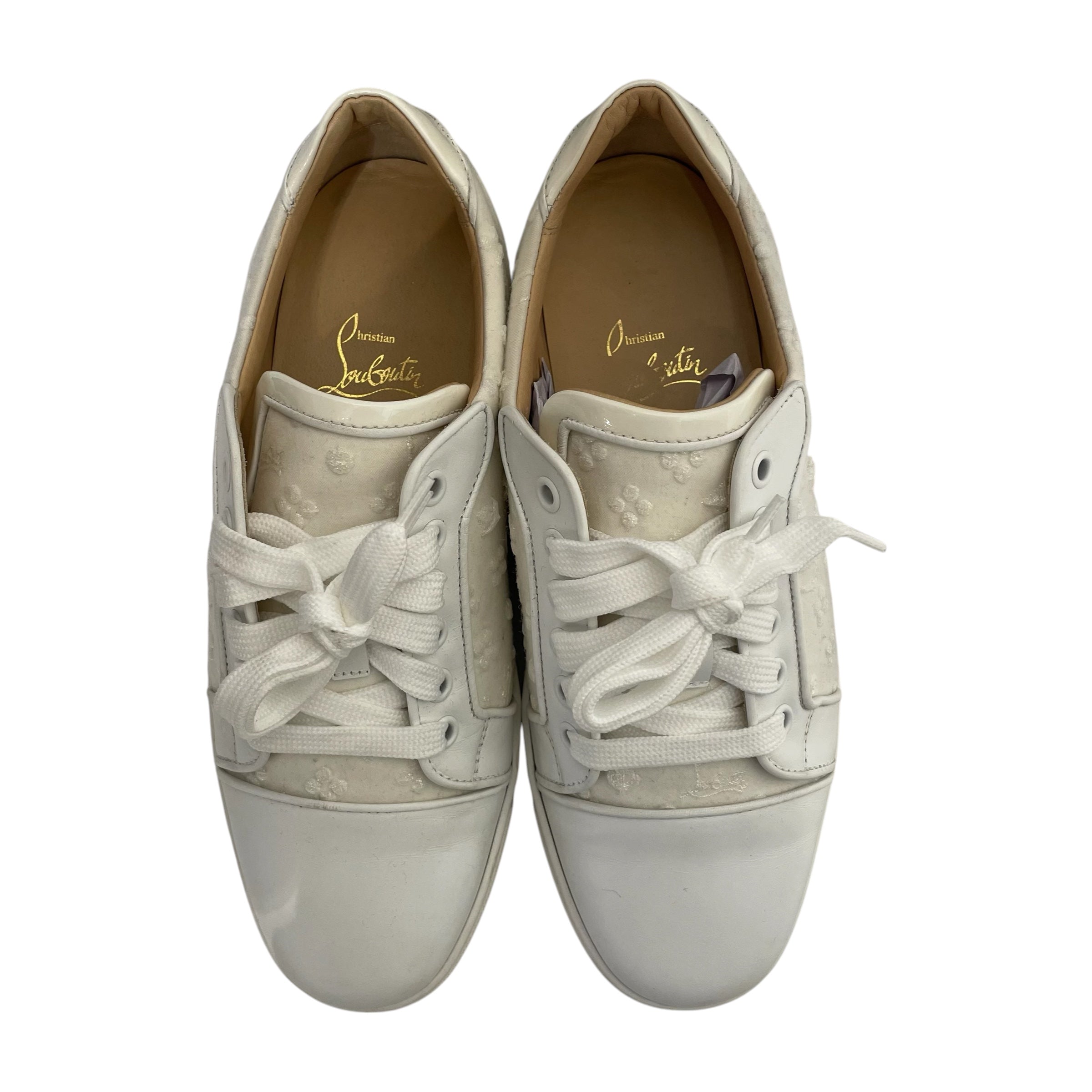Christian Louboutin/Low-Sneakers/EU 38/Monogram/WHT/VIERA ORLATO view 4