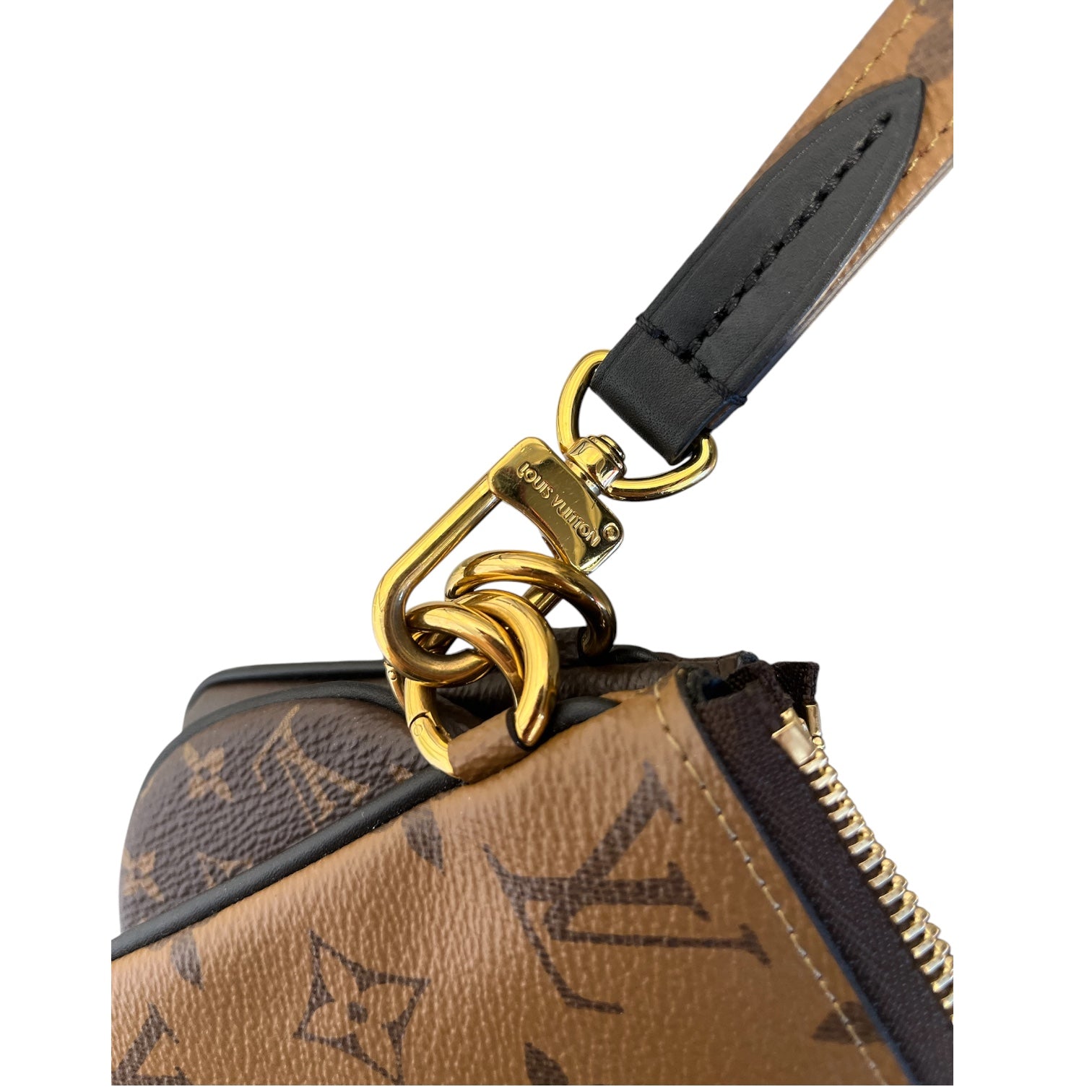 LOUIS VUITTON/Pouch/Monogram/Leather/BRW/trio pouch view 3