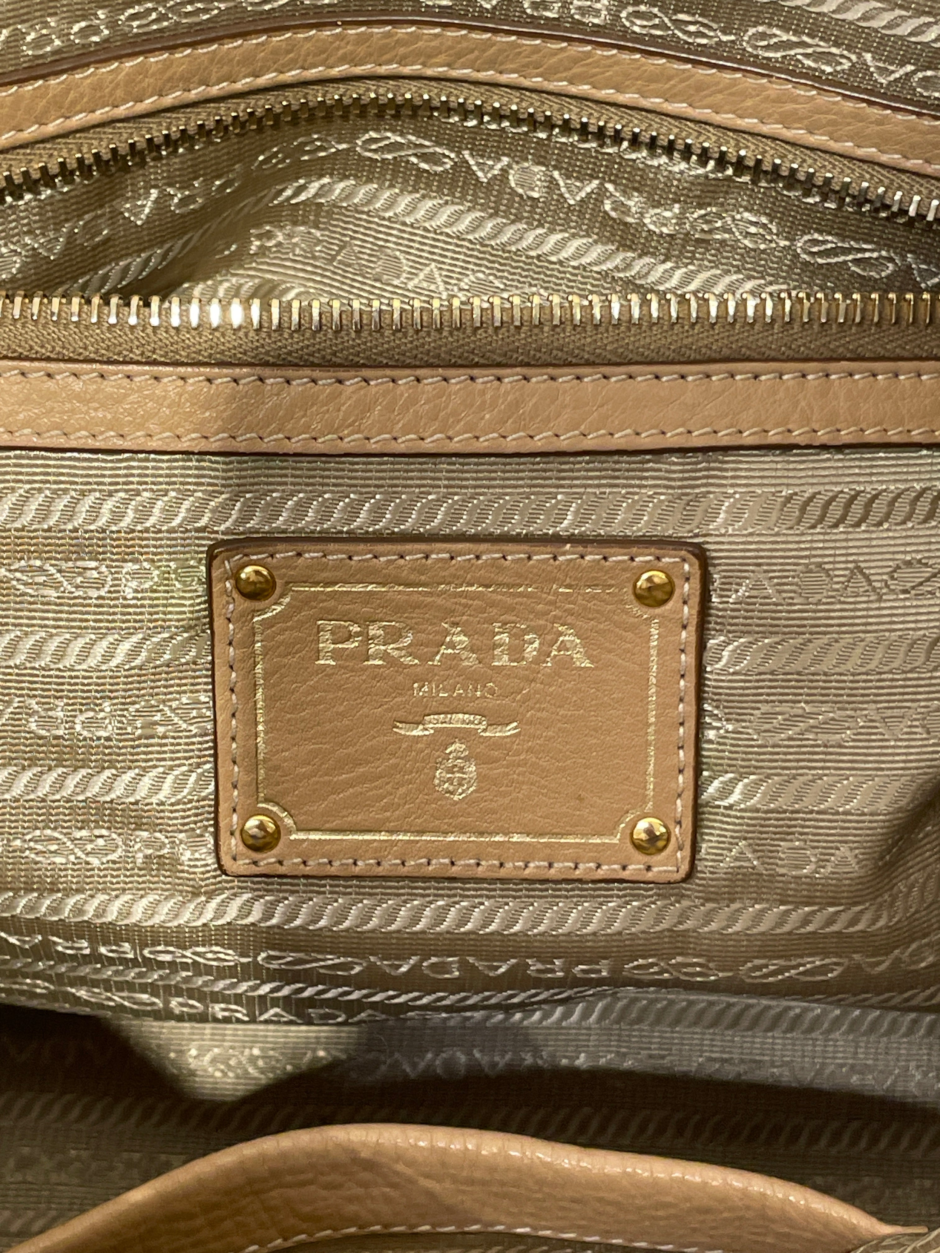PRADA/Hand Bag/Leather/BEG/vitello daino tote view 9
