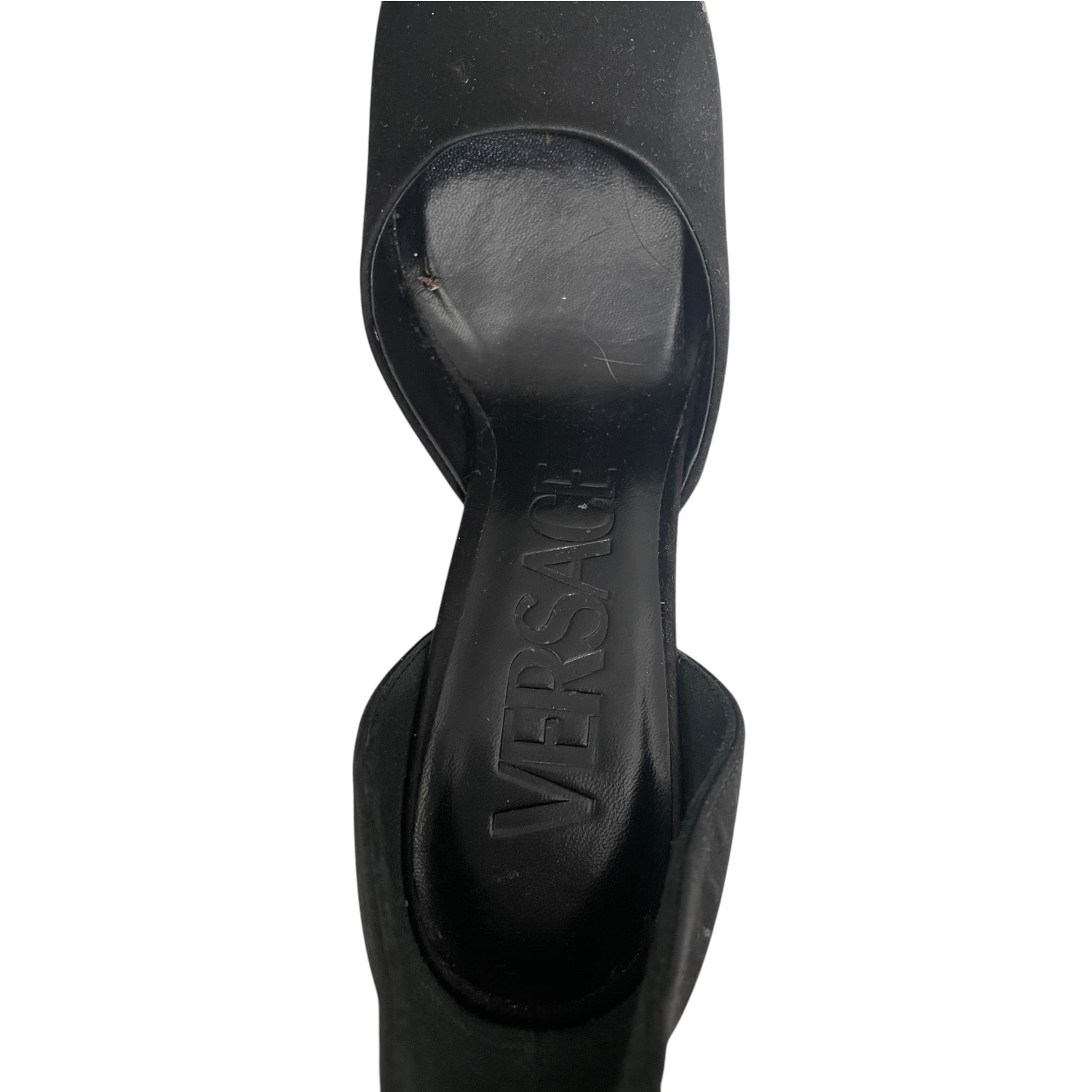 VERSACE/Heels/EU 36/Nylon/BLK/CRYSTAL HEELS view 3