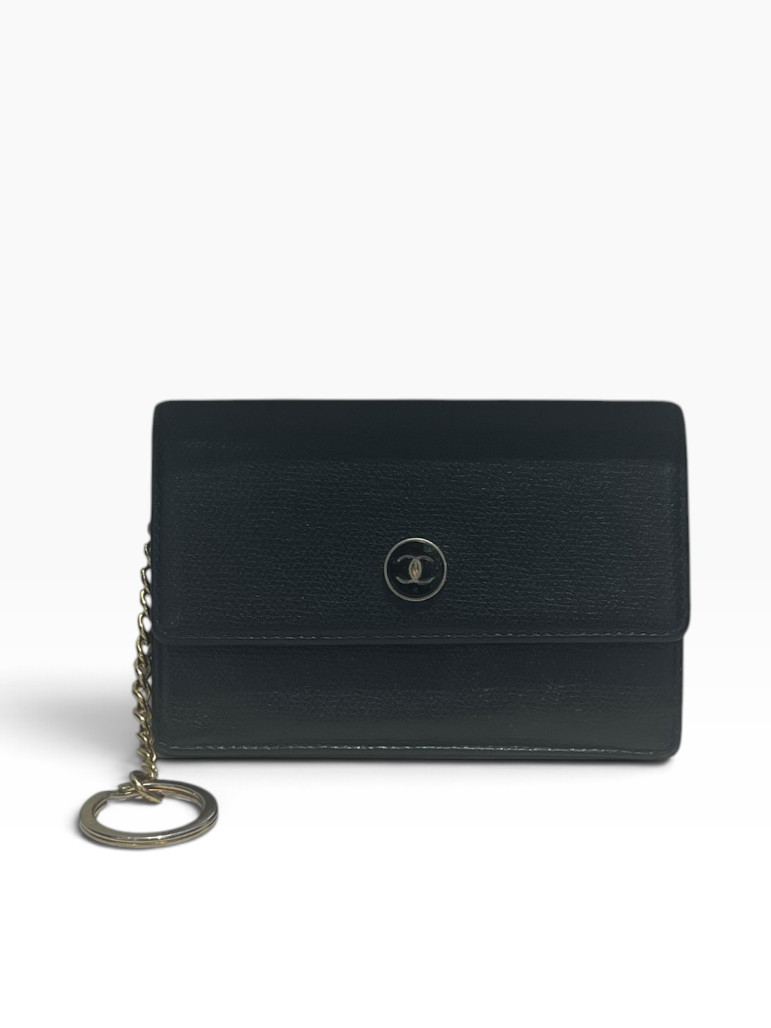 CHANEL/Wallet/Leather/BLK/L's/Coco Button - Keychain view 1