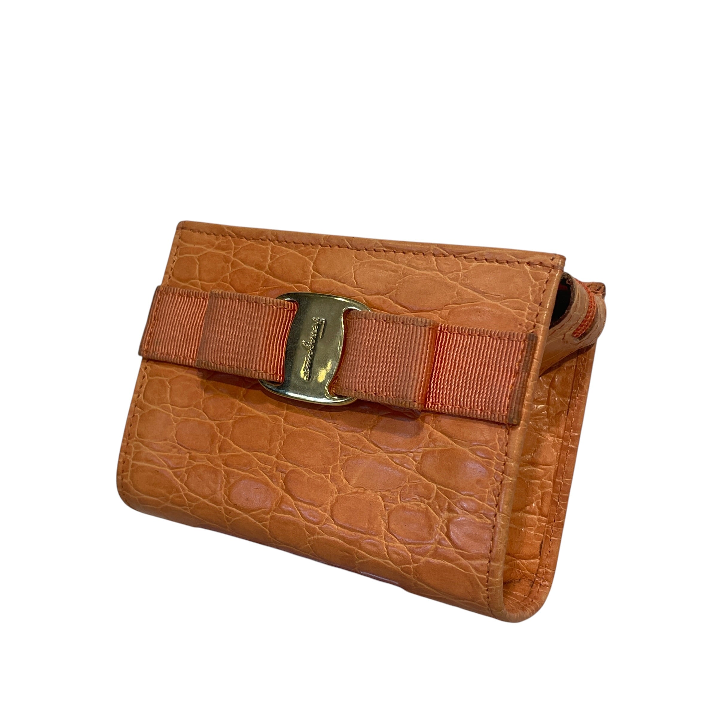 Salvatore Ferragamo/Accessories/Leather/ORN/Croc / Gold Lock view 1