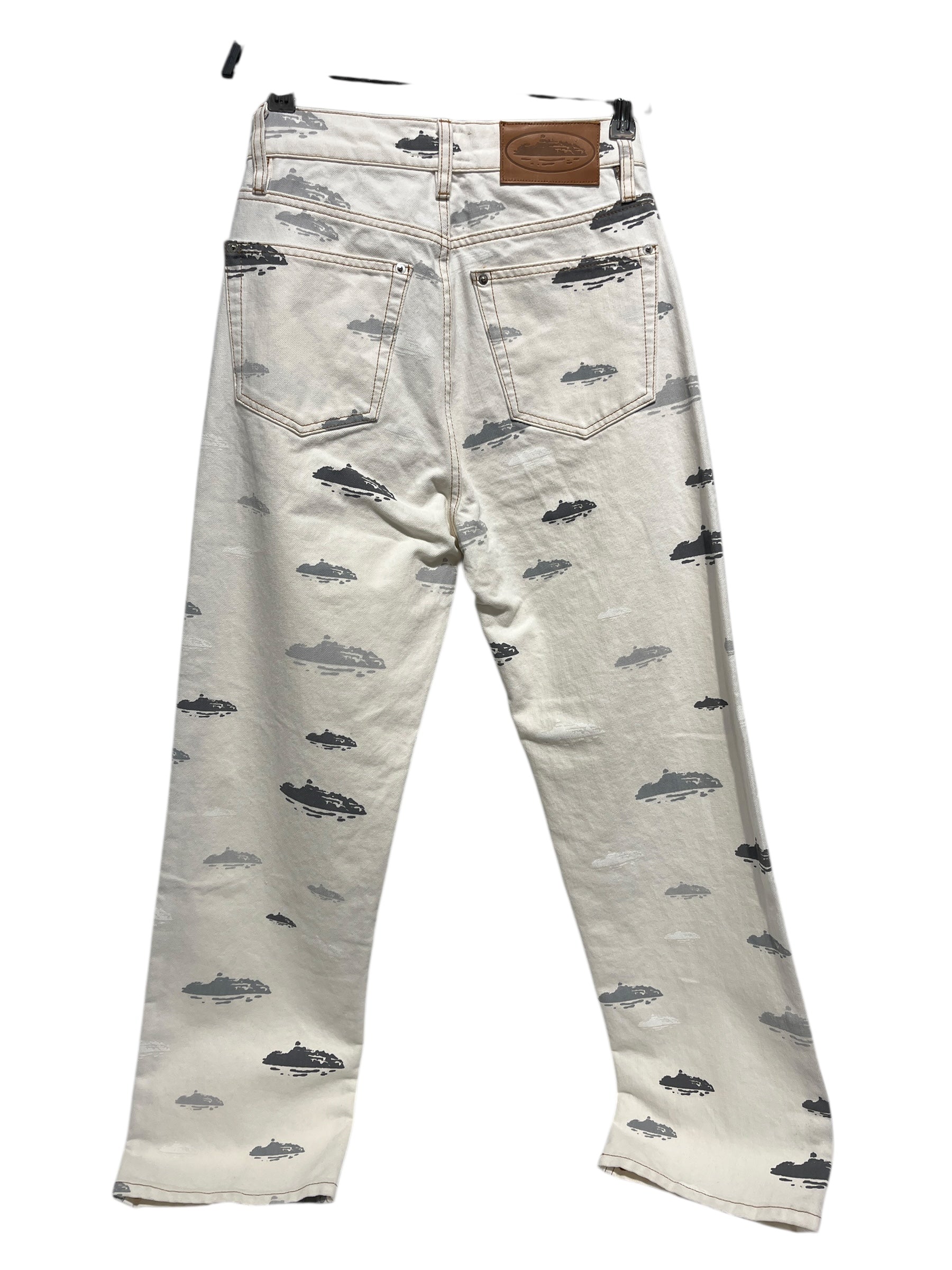 Corteiz/Straight Pants/XS/Cotton/WHT/BATTLESHIPS ALL OVER GRY WHT view 2