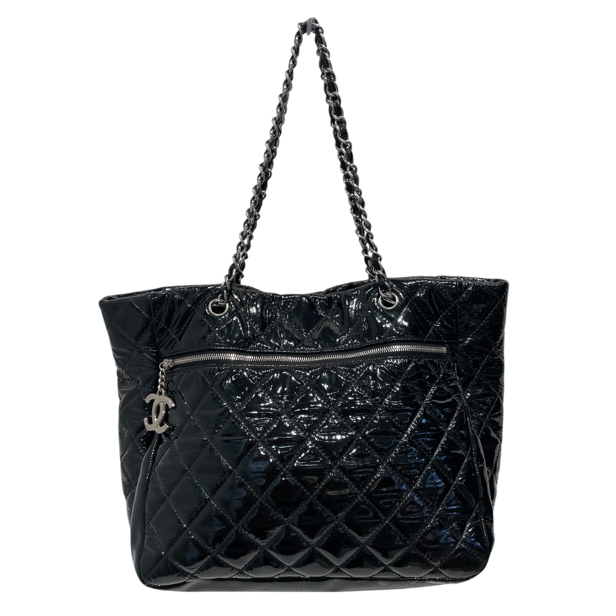 CHANEL/Tote Bag/Leather/BLK/CHANEL 2010 BLACK PATENT TOTE view 1