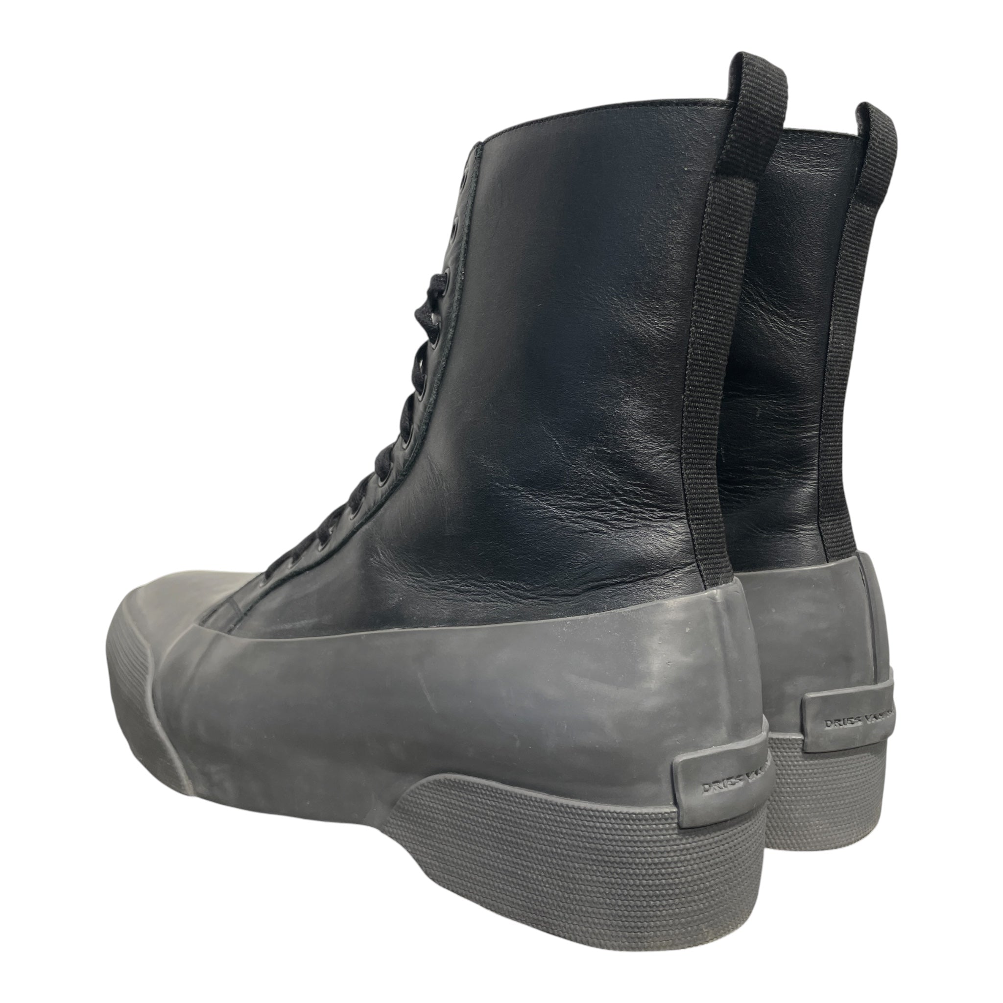 DRIES VAN NOTEN/Lace Up Boots/EU 44/Leather/BLK/grey view 2