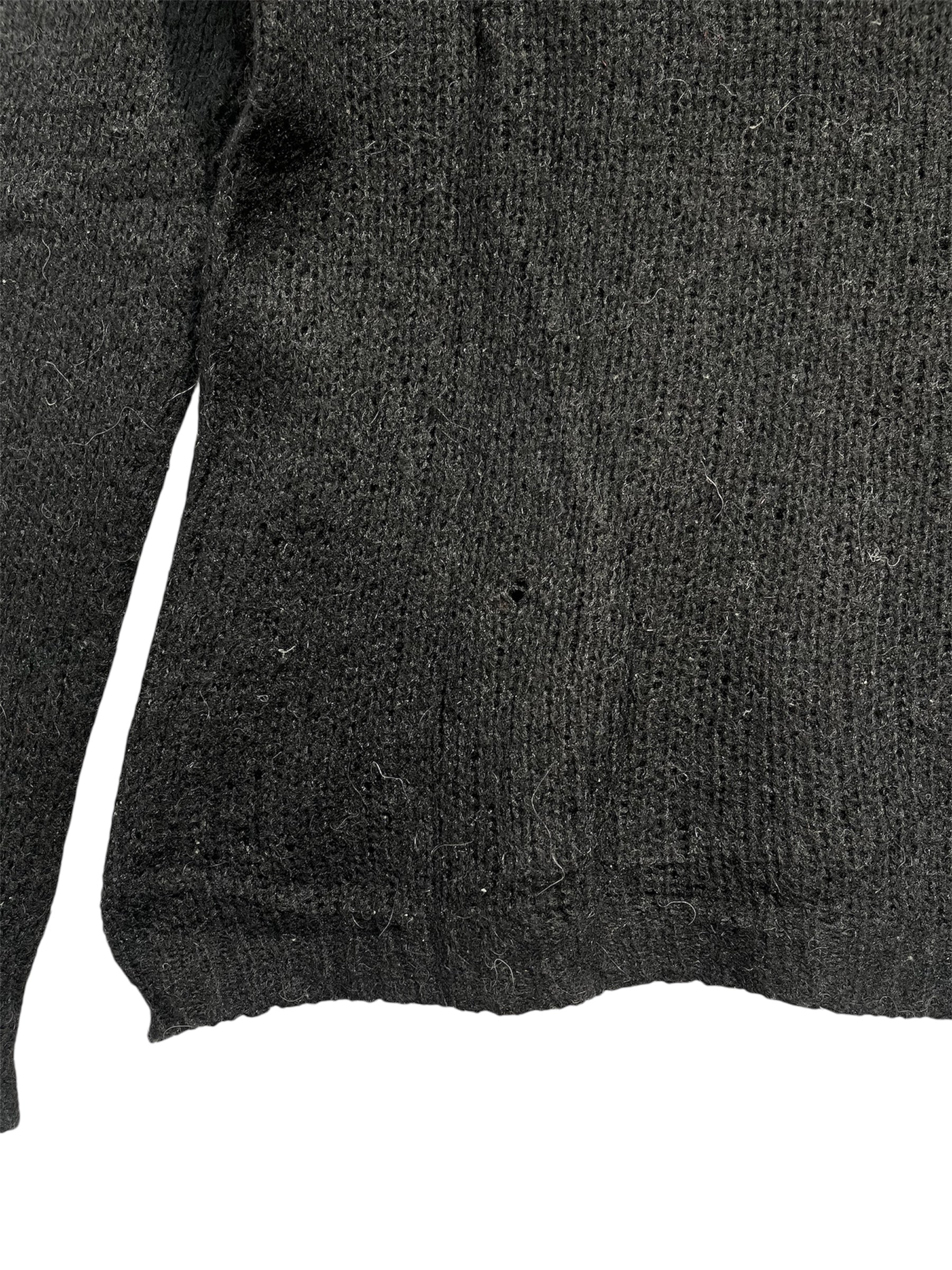 DRIES VAN NOTEN/Sweater/XS/Polyester/BLK/Oversize/RAGLAN SLEEVE-V NECK view 3