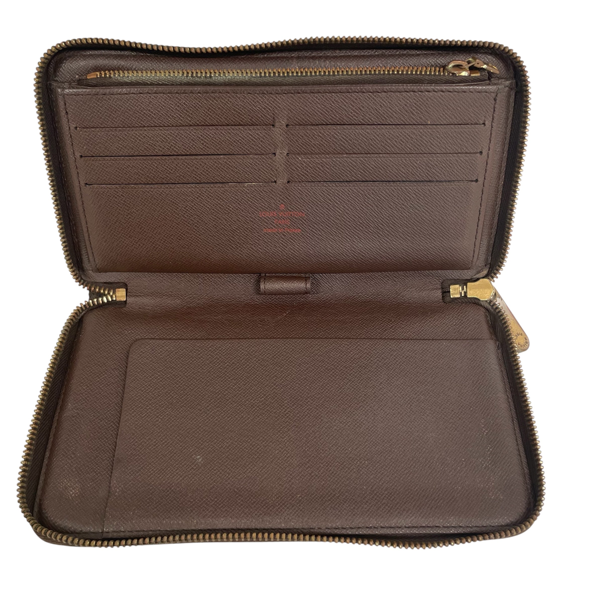 LOUIS VUITTON/Long Wallet/All Over Print/Leather/MLT/L's/damier ebene/red logo in/gld h view 3