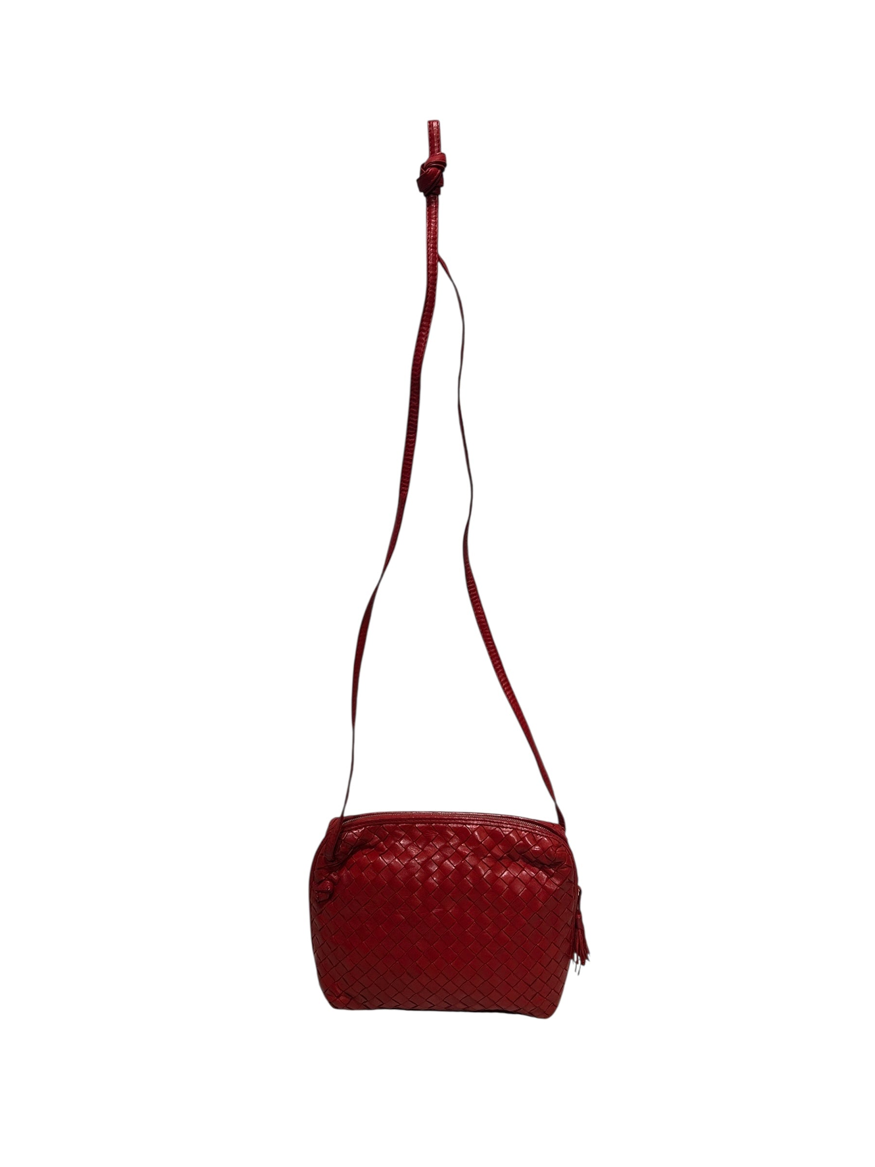 BOTTEGA VENETA/Bag/Leather/RED/WOVEN RED CROSSBODY view 1