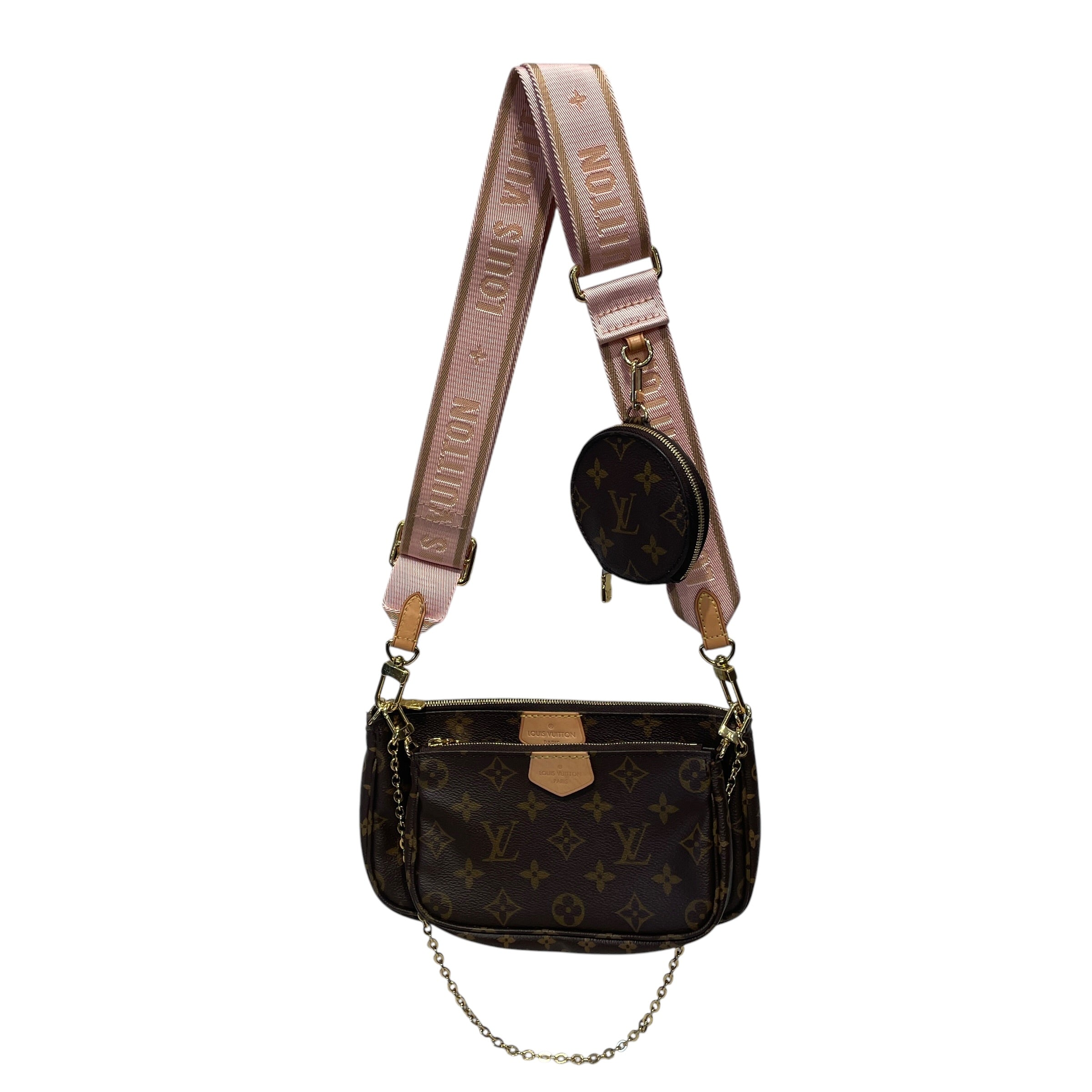 LOUIS VUITTON/Cross Body Bag/Monogram/Leather/BRW/MINI POCHETTE W/ COIN POUCH view 1