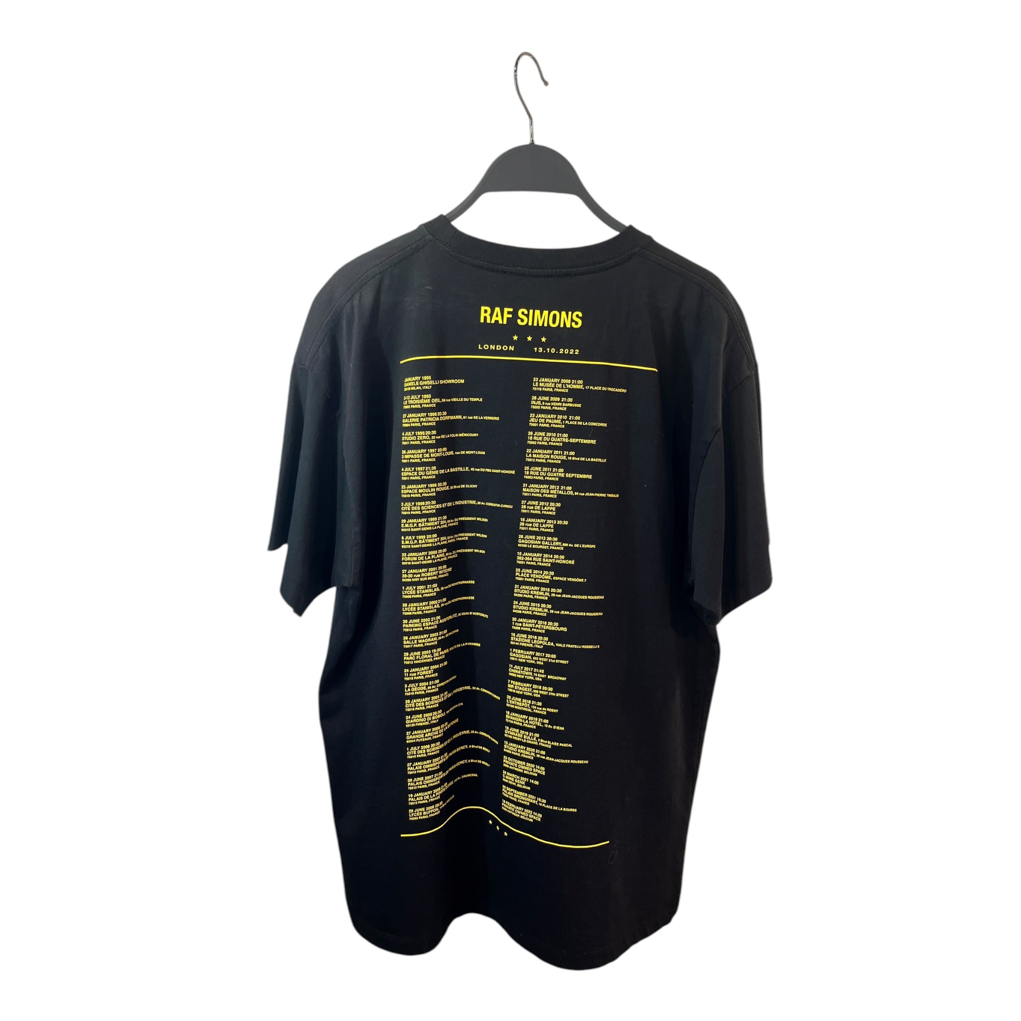 RAF SIMONS/T-Shirt/S/Graphic/Cotton/BLK/YELLOW PRINTWORKS TOUR view 2