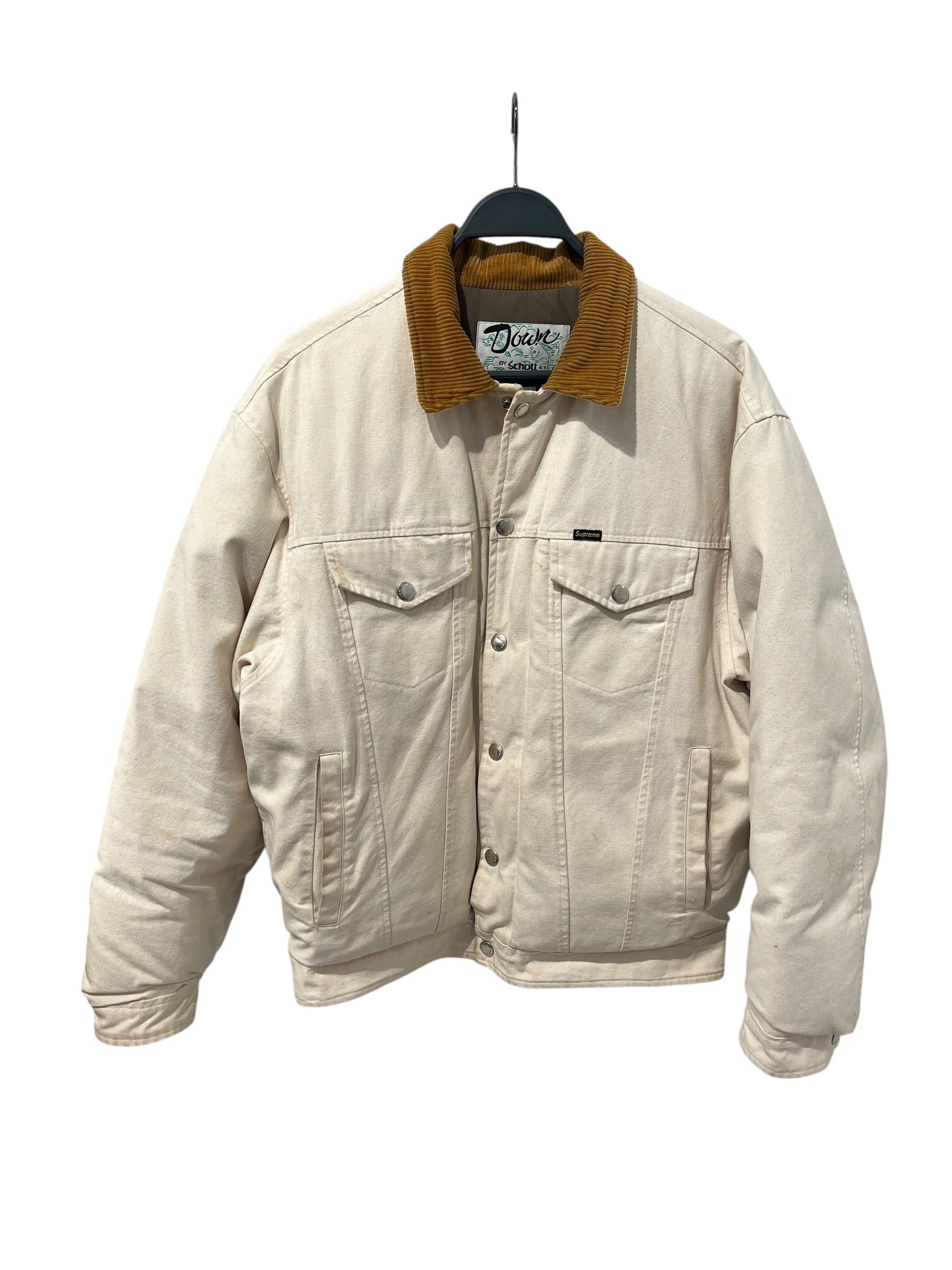 Supreme/Schott/Puffer Jkt/M/Cotton/CRM/DENIM PUFFER DOWN view 1