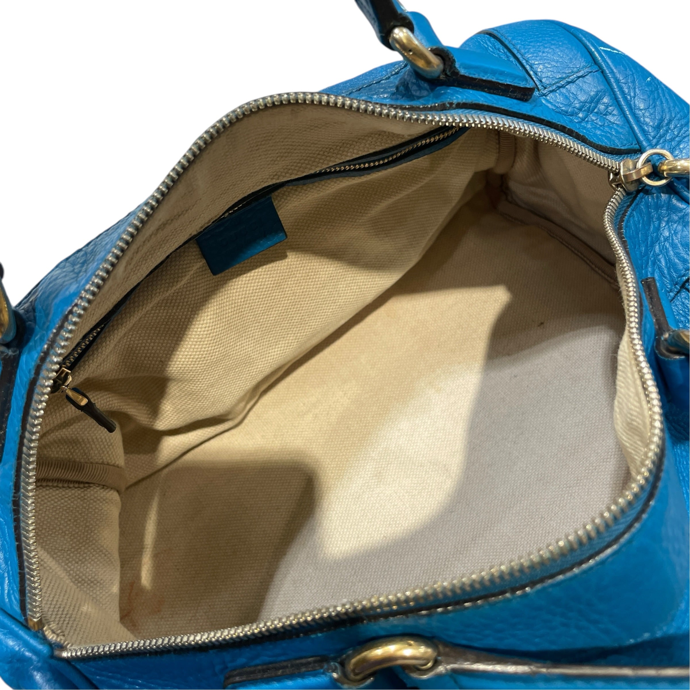 GUCCI/Hand Bag/Leather/BLU/Calfskin Medium Soho Boston view 6