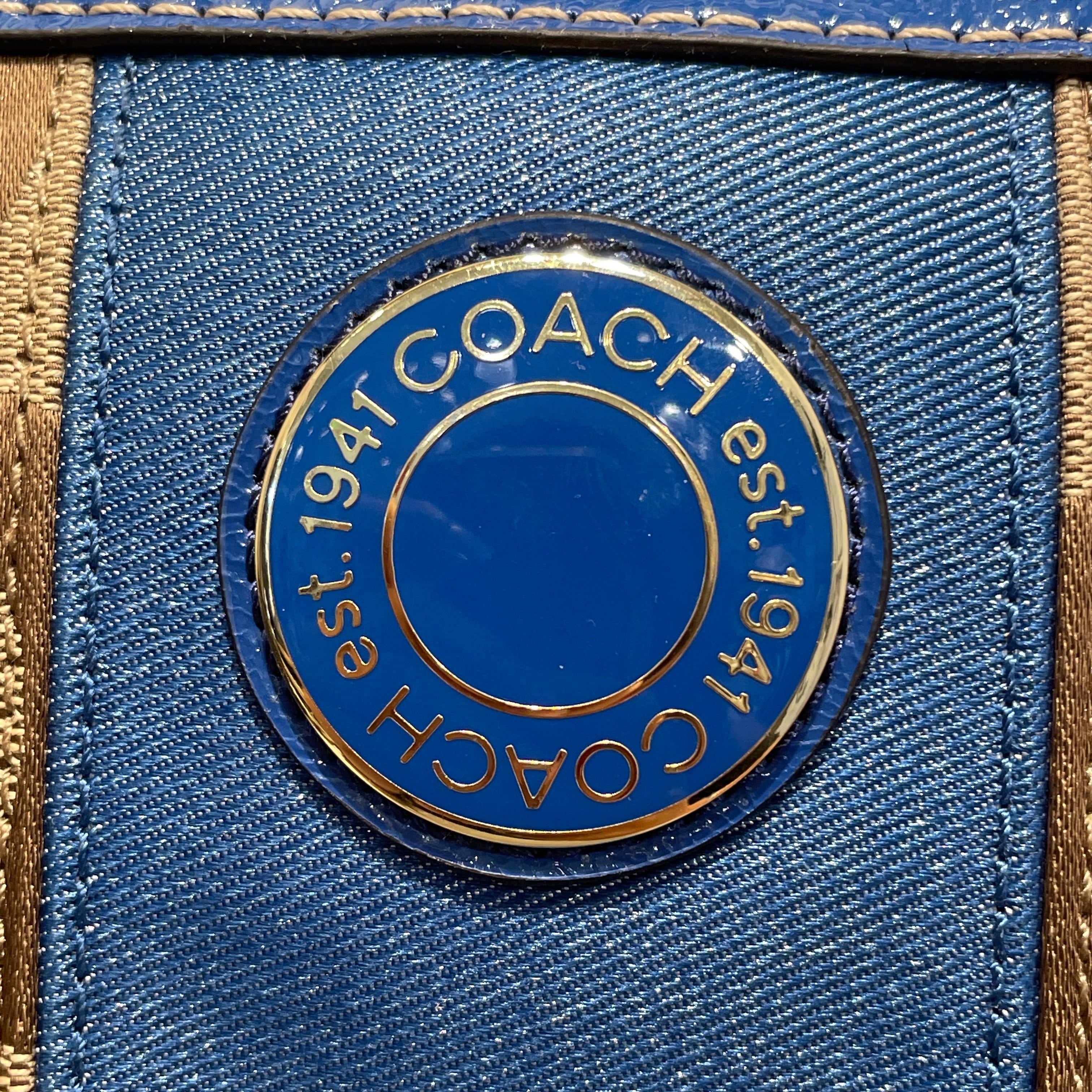 COACH/Hand Bag/Monogram/Leather/BLU/Kiss Lock Handbag view 5