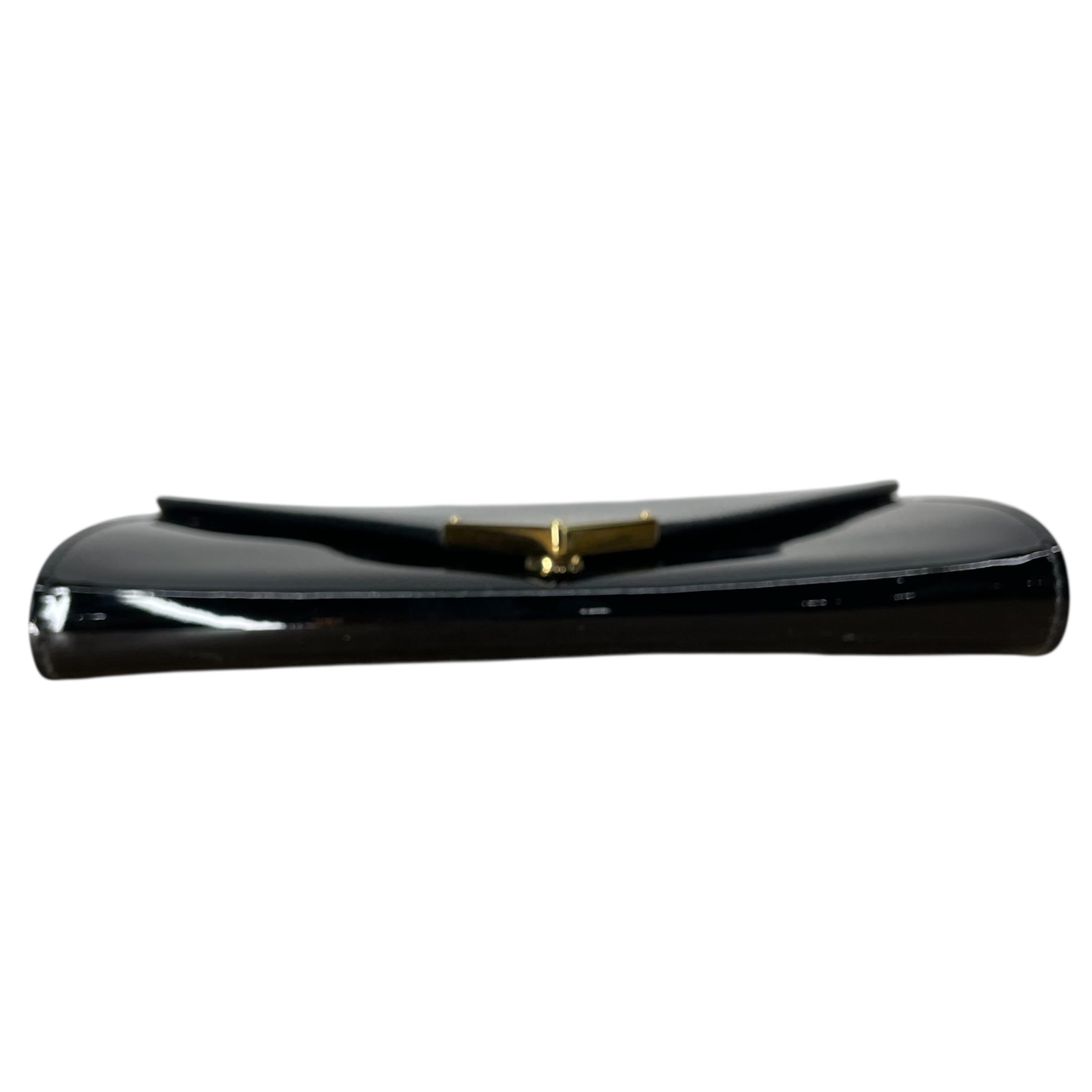 PRADA/Hand Bag/Leather/BLK/PATENT LEATHER ENVELOPE BAG view 4