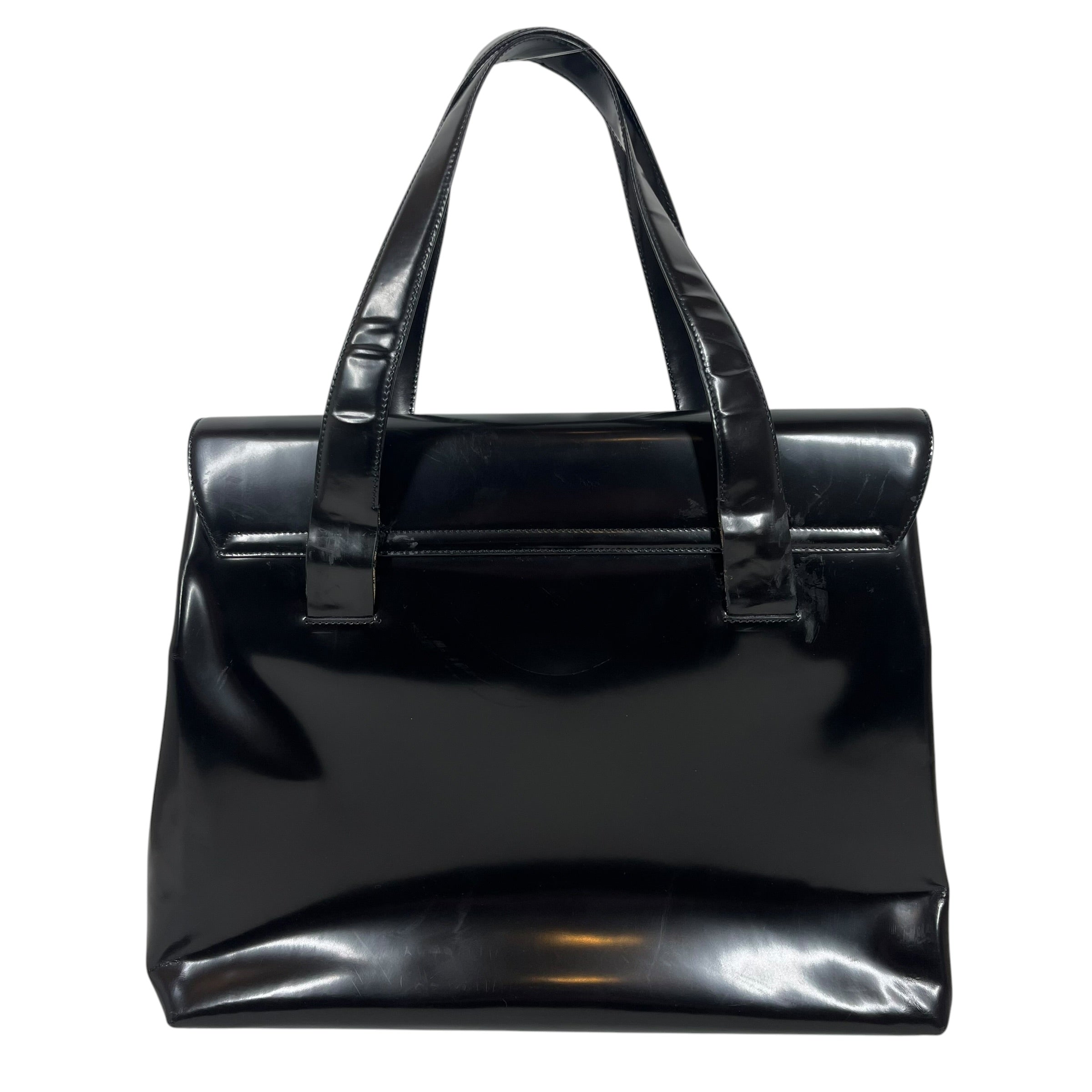 PRADA/Tote Bag/Leather/BLK/PATENT LEATHER TOTE view 2