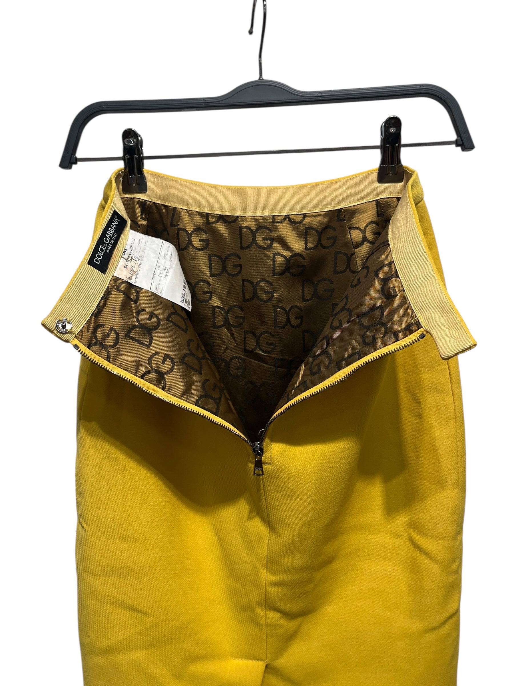 DOLCE&GABBANA/Skirt/38/Cotton/YEL/SPLIT ON BOTTOM view 4