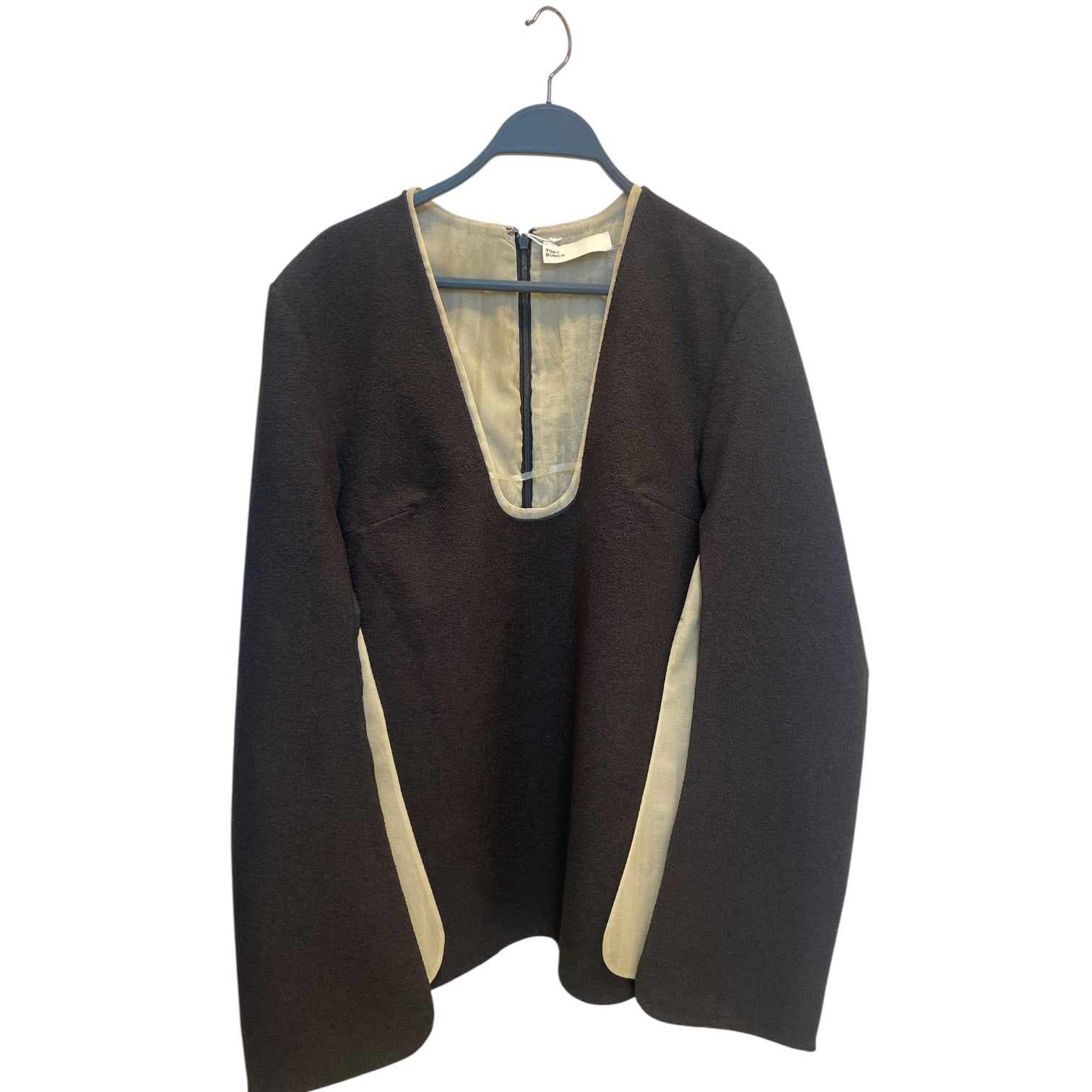TORY BURCH/Jacket/8/Cotton/BLK/CRM LAYERED INSIDE view 1