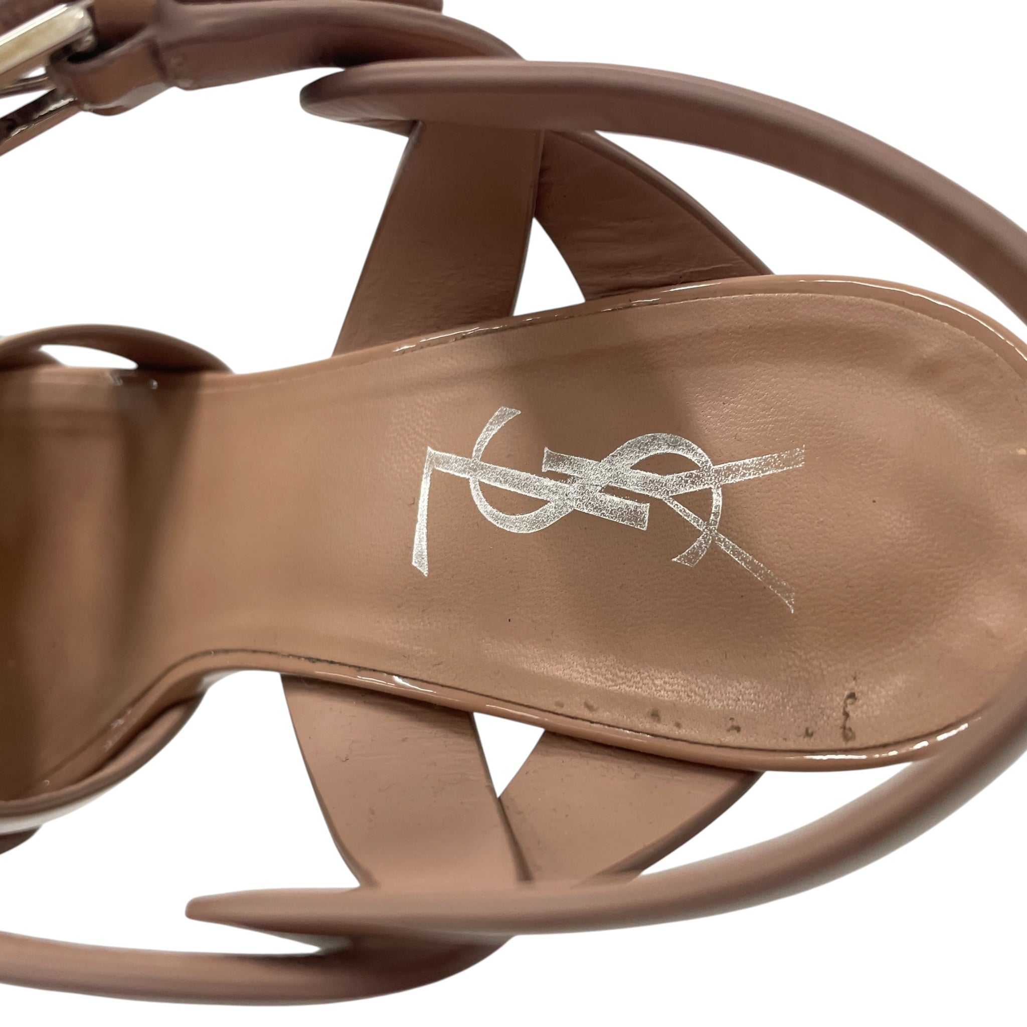 SAINT LAURENT/Heels/EU 38/Leather/BEG/TRIBUTE PLATFORM view 3