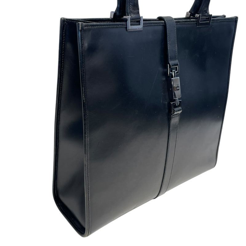GUCCI/Hand Bag/Leather/BLK/Interlocking G