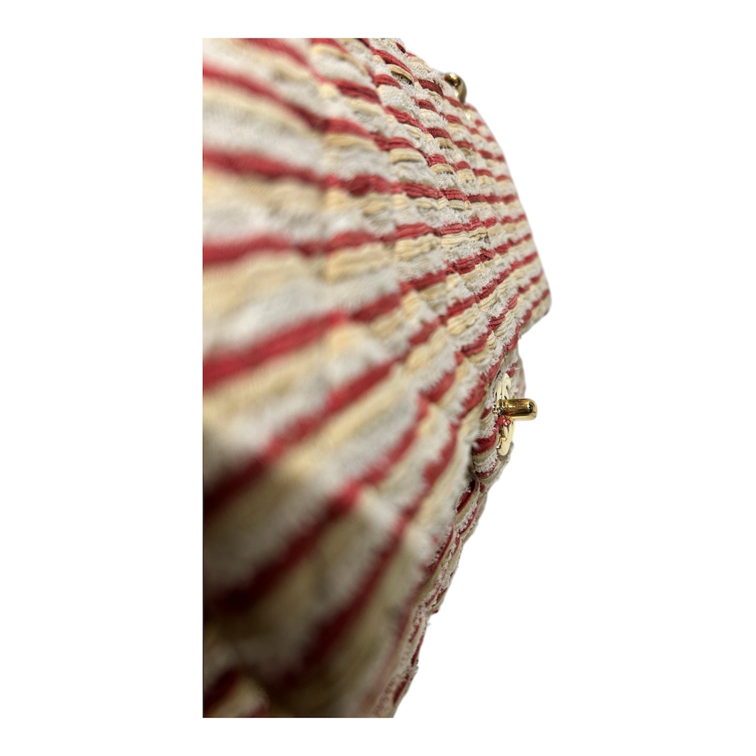CHANEL/Bag/Stripe/Cotton/RED/RED CLOTH PEARL CHAIN STRAP view 6