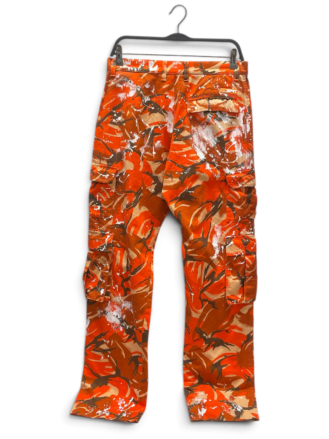 MARTINE ROSE/Cargo Pants/46/Cotton/ORN/Camouflage/WHITE PAINT SPLATTER view 2