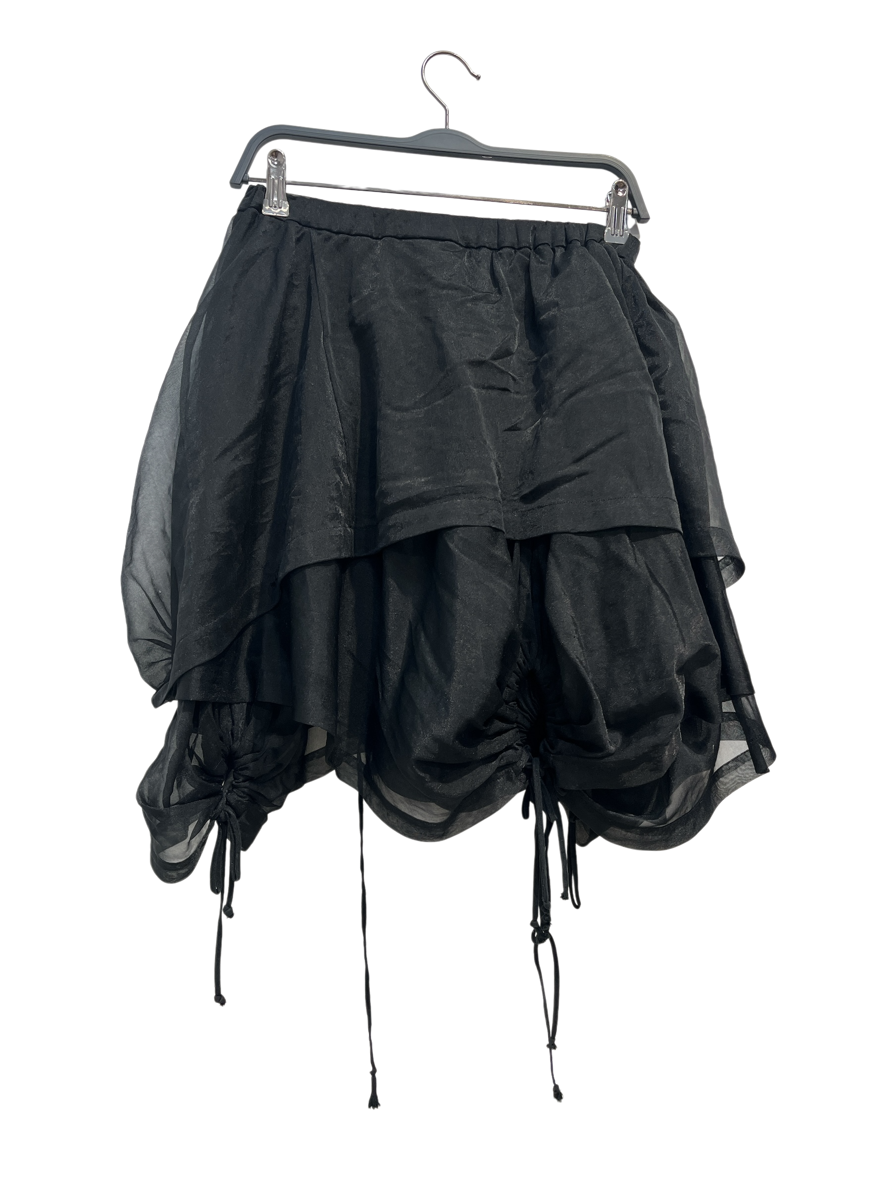 COMME des GARCONS/Skirt/S/Nylon/BLK/Mini Length/LAYERED TULE-DRAWSTRING DETAIL view 2