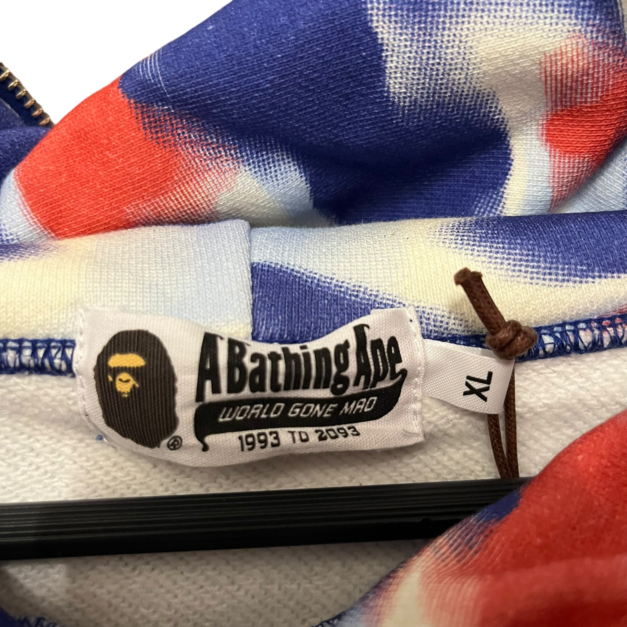 A BATHING APE/Zip Up Hoodie/XL/Graphic/Cotton/BLU/fire camo shark zip view 5