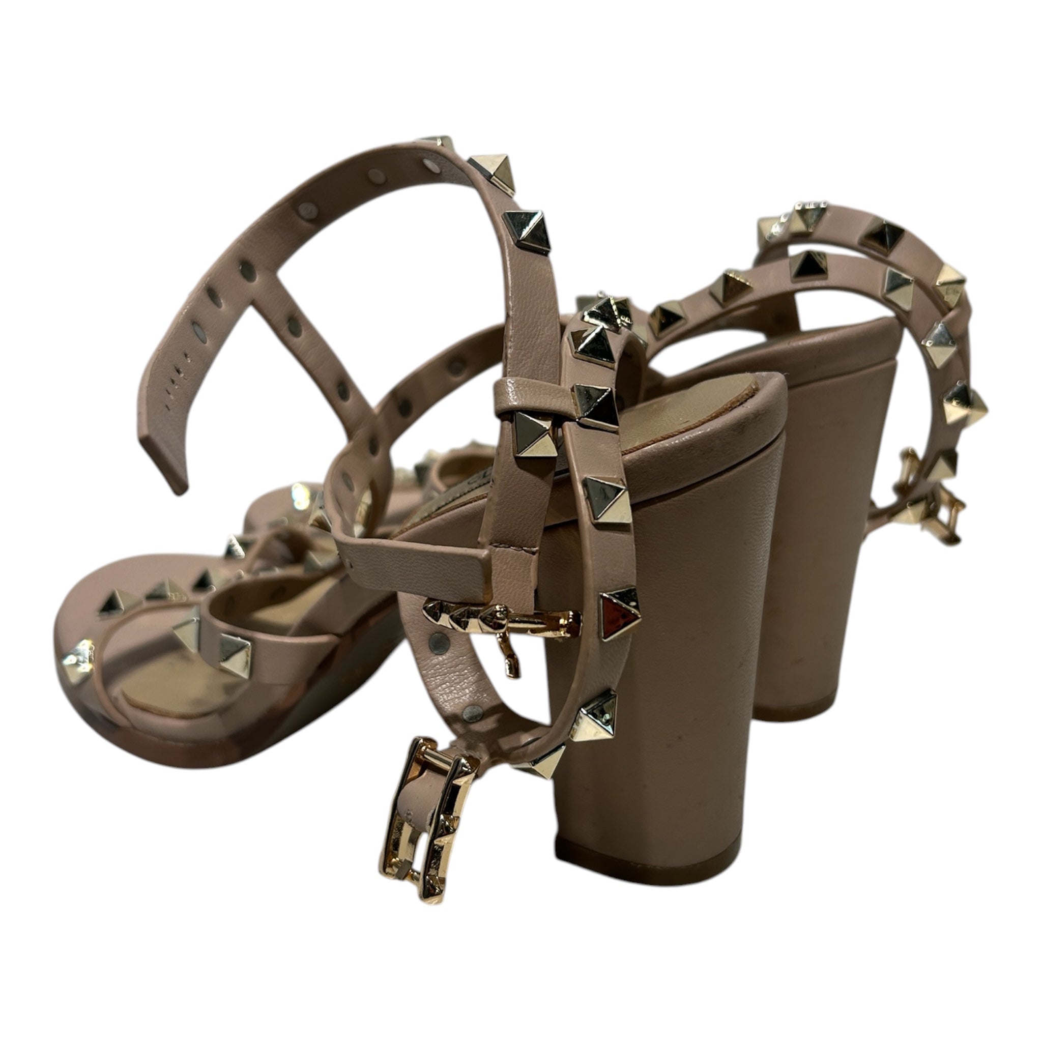 VALENTINO/Heels/EU 36/BEG/STUDDED MULTISTRAP BLOCK HEEL view 2