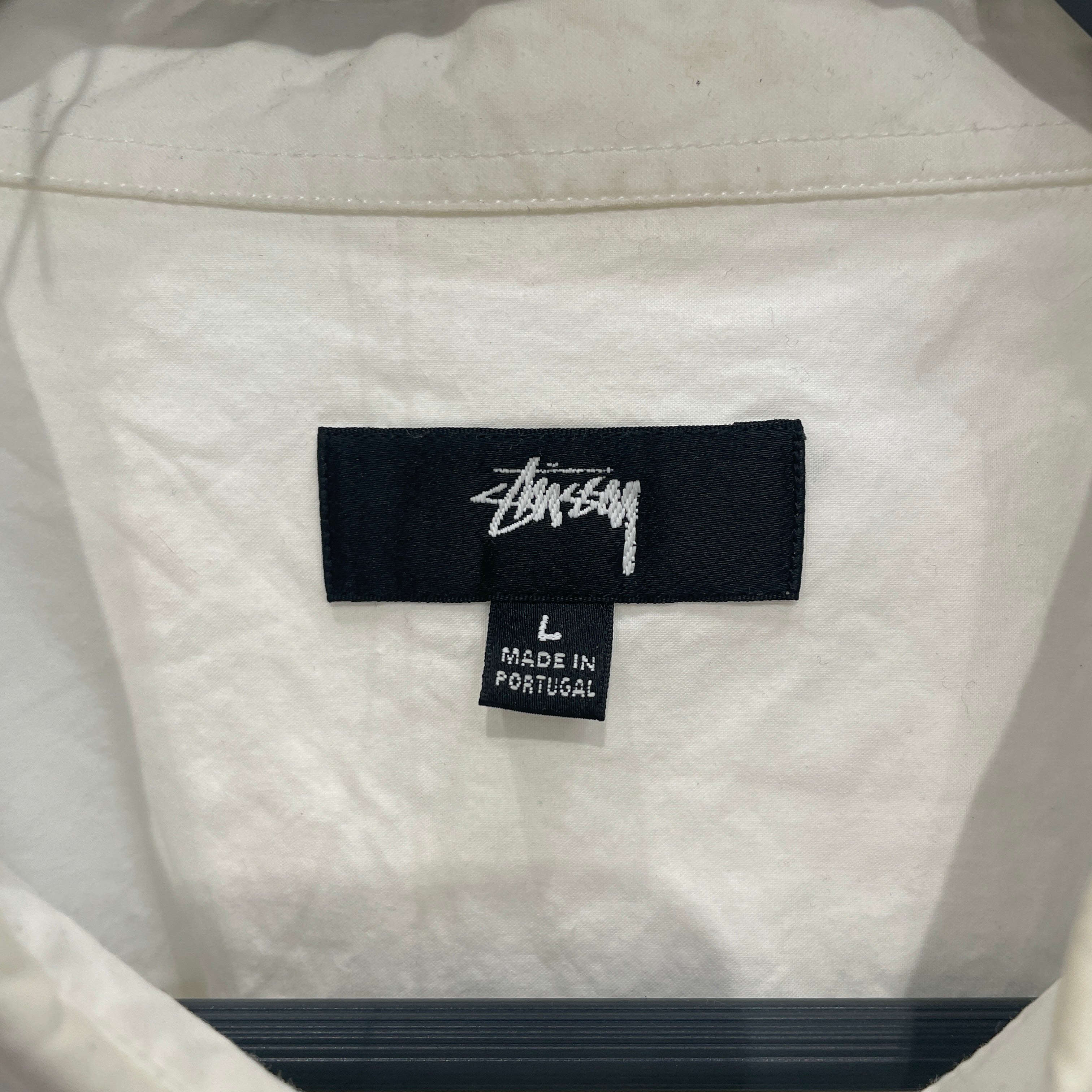 STUSSY/Flannel Shirt/L/Cotton/WHT/All Over Print/NY LA TOKYO LONDON PARIS view 3
