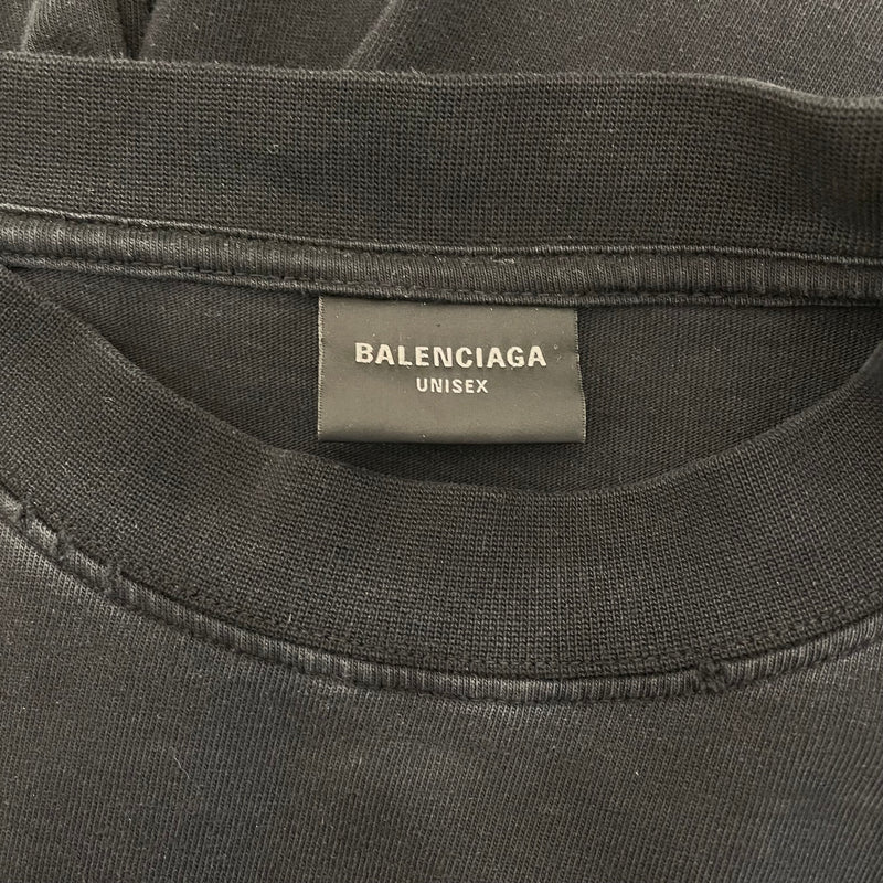 BALENCIAGA/T-Shirt/XL/Cotton/BLK/Graphic/Be Different