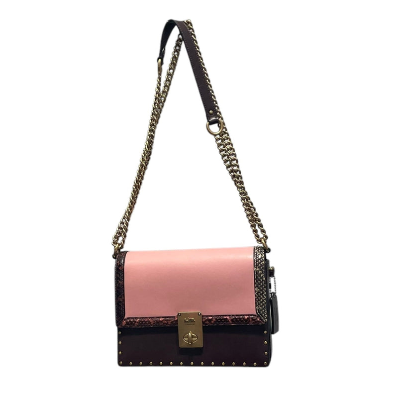 COACH/Hand Bag/Leather/PNK/jennifer lopez chain shoulder