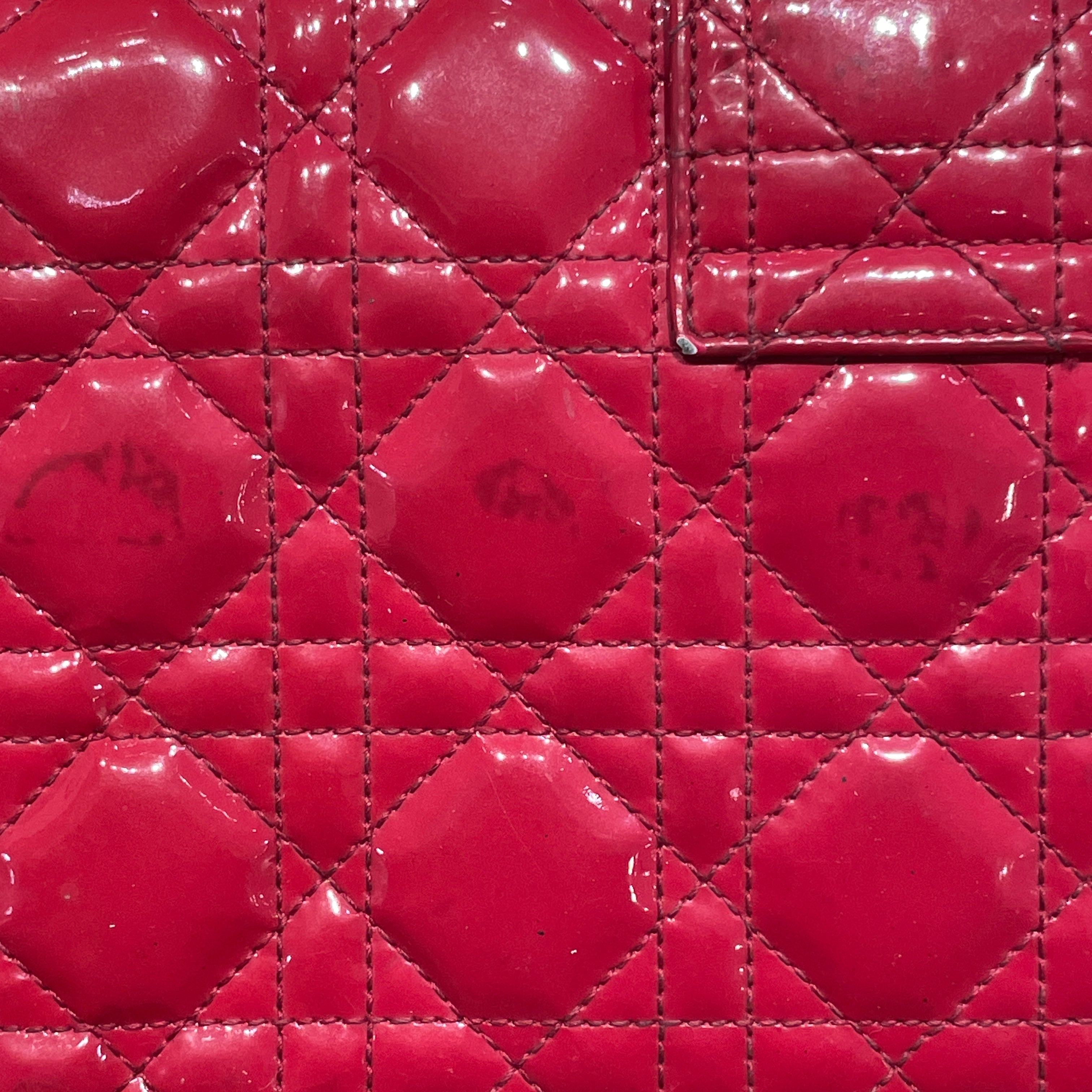 Christian Dior/Cross Body Bag/Leather/RED/Patent Cannage New Lock view 7