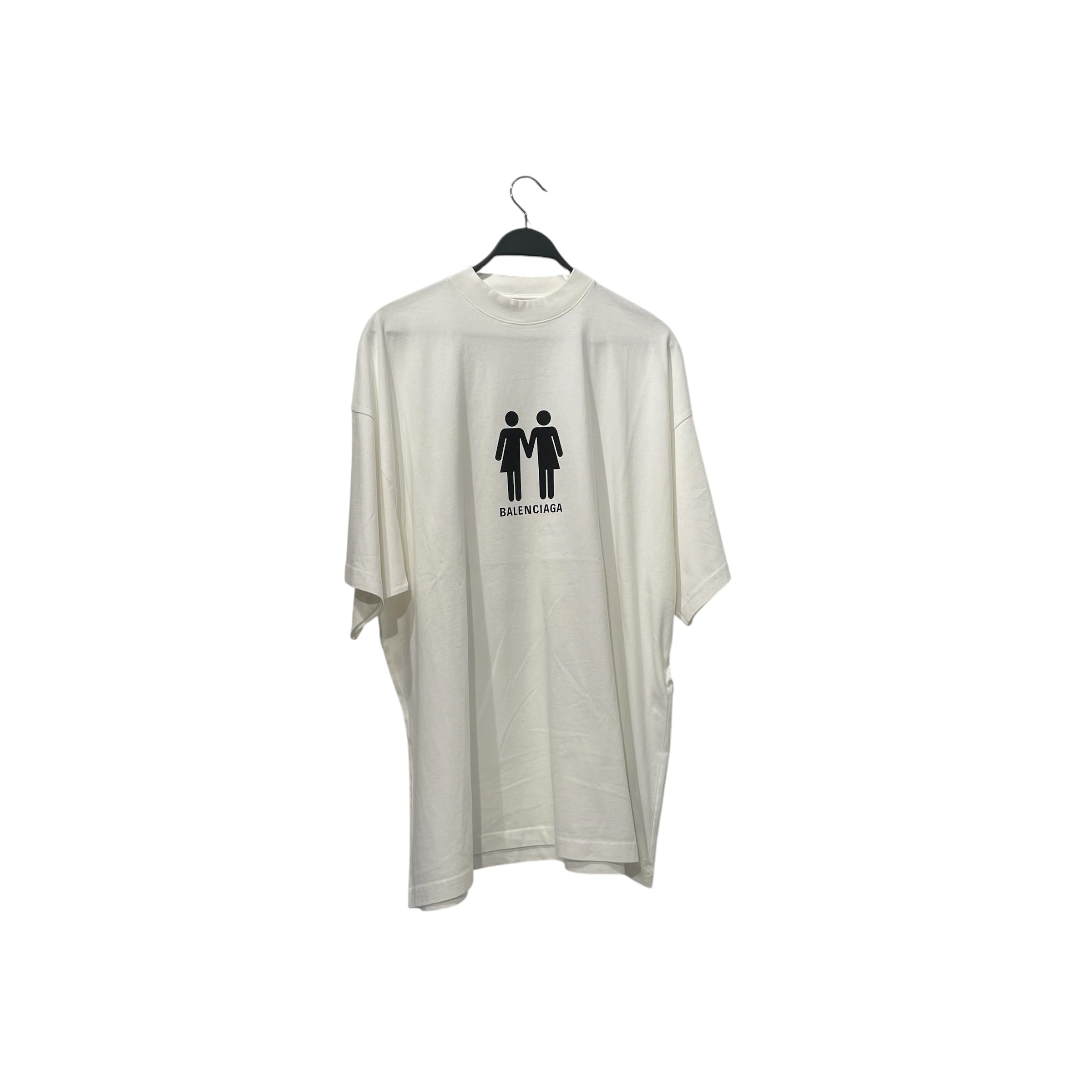 BALENCIAGA/T-Shirt/4/Cotton/WHT/boy girl view 1