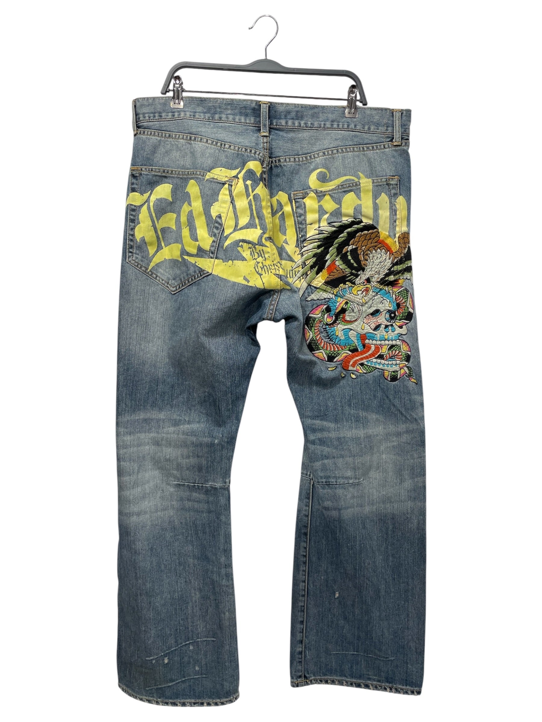 Ed Hardy/Straight Pants/40/Denim/IDG/Graphic/snake & eagle view 2
