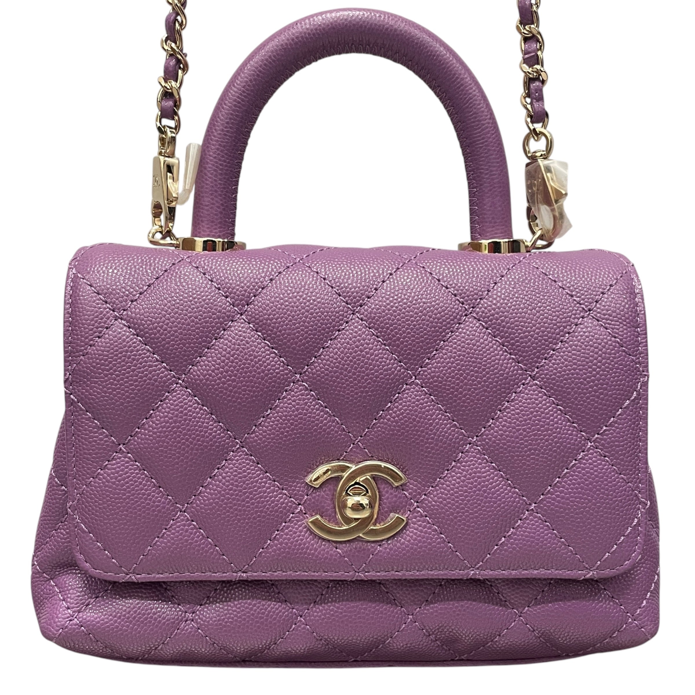 CHANEL/Hand Bag/Leather/PPL/CAVIAR MINI BAG view 1