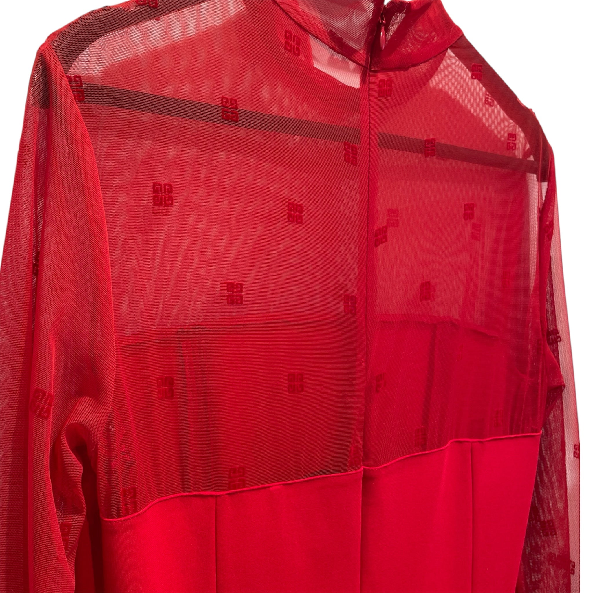 GIVENCHY/LS Dress/40/Polyester/RED/mock neck dress red view 3